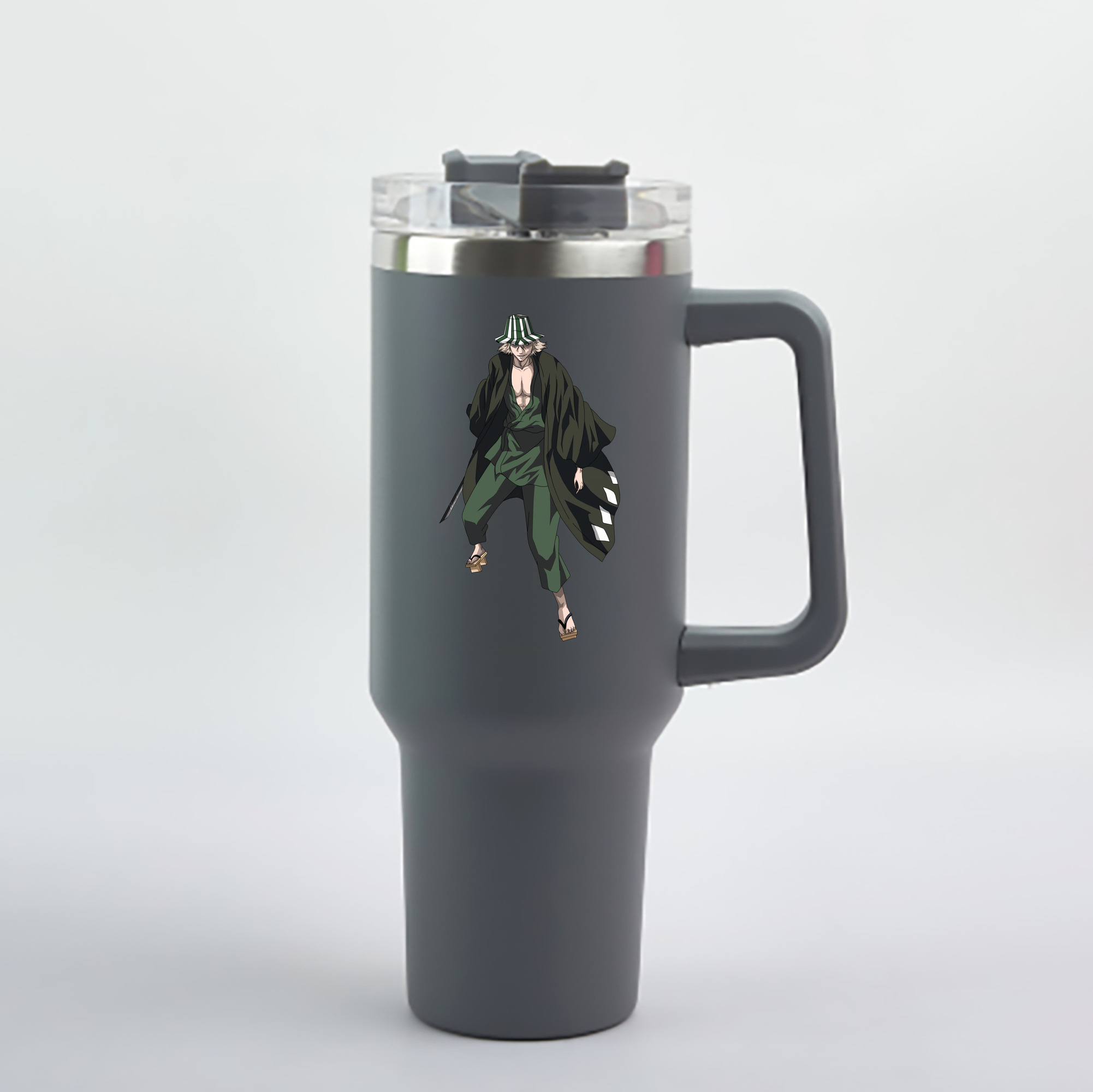 （画像用） "ブリーチ 浦原 喜助（うらはら きすけ） BLEACH Urahara Kisuke " 1200mL車用タンブラー - クリスタルステッカー（プラスチックストロー付き）