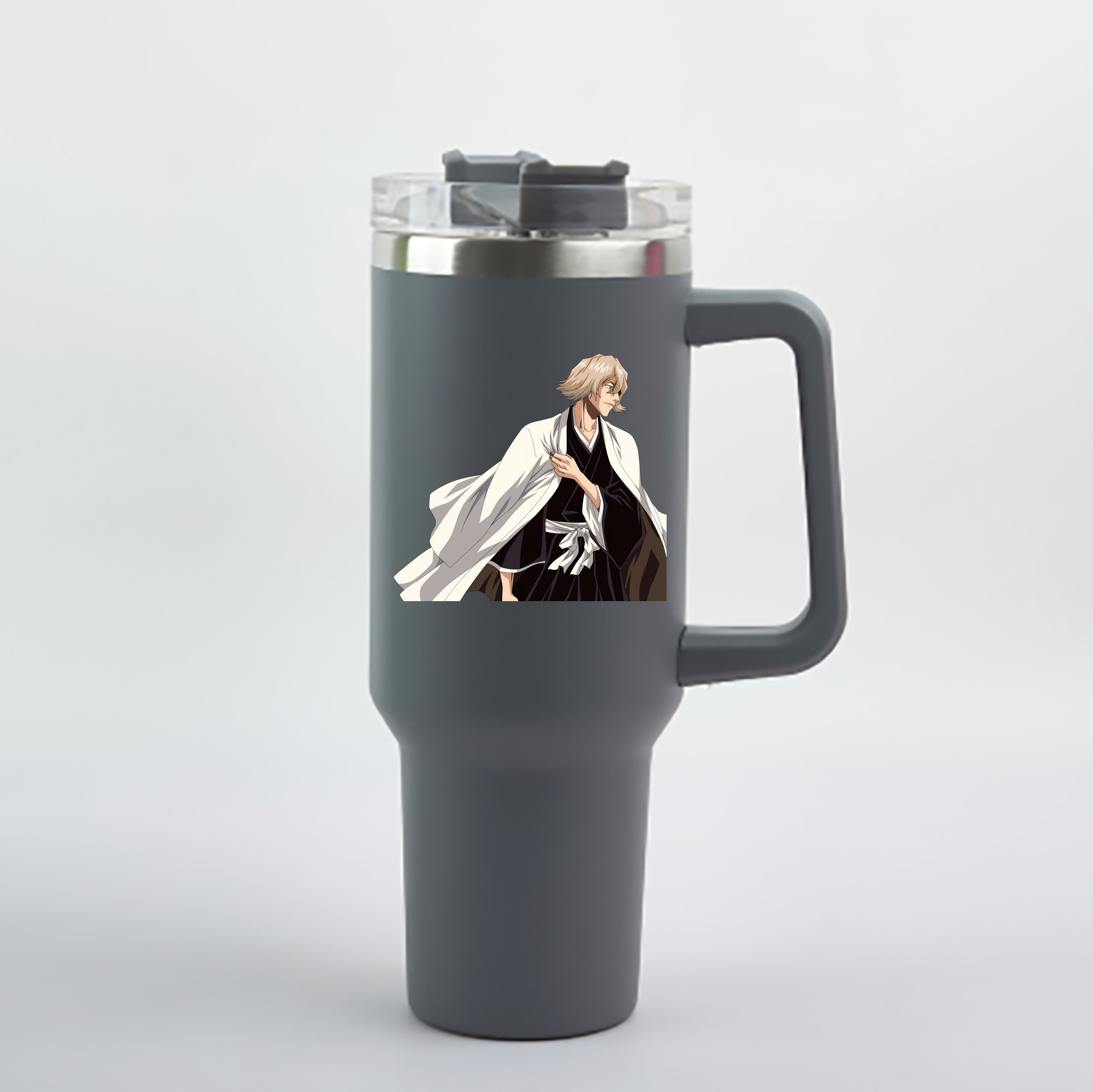 （画像用） "ブリーチ 浦原 喜助（うらはら きすけ） BLEACH Urahara Kisuke " 1200mL車用タンブラー - クリスタルステッカー（プラスチックストロー付き）