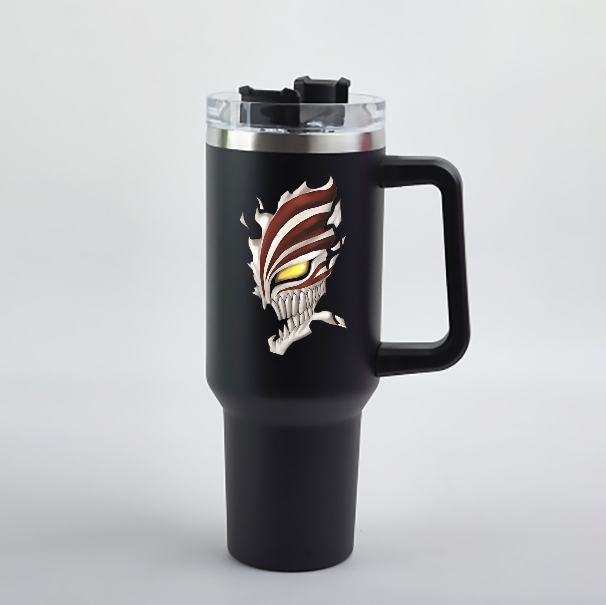 （画像用） ブリーチ 黒崎一護（くろさき いちご）BLEACH Kurosaki Ichigo 1200mL車用タンブラー - クリスタルステッカー（プラスチックストロー付き）