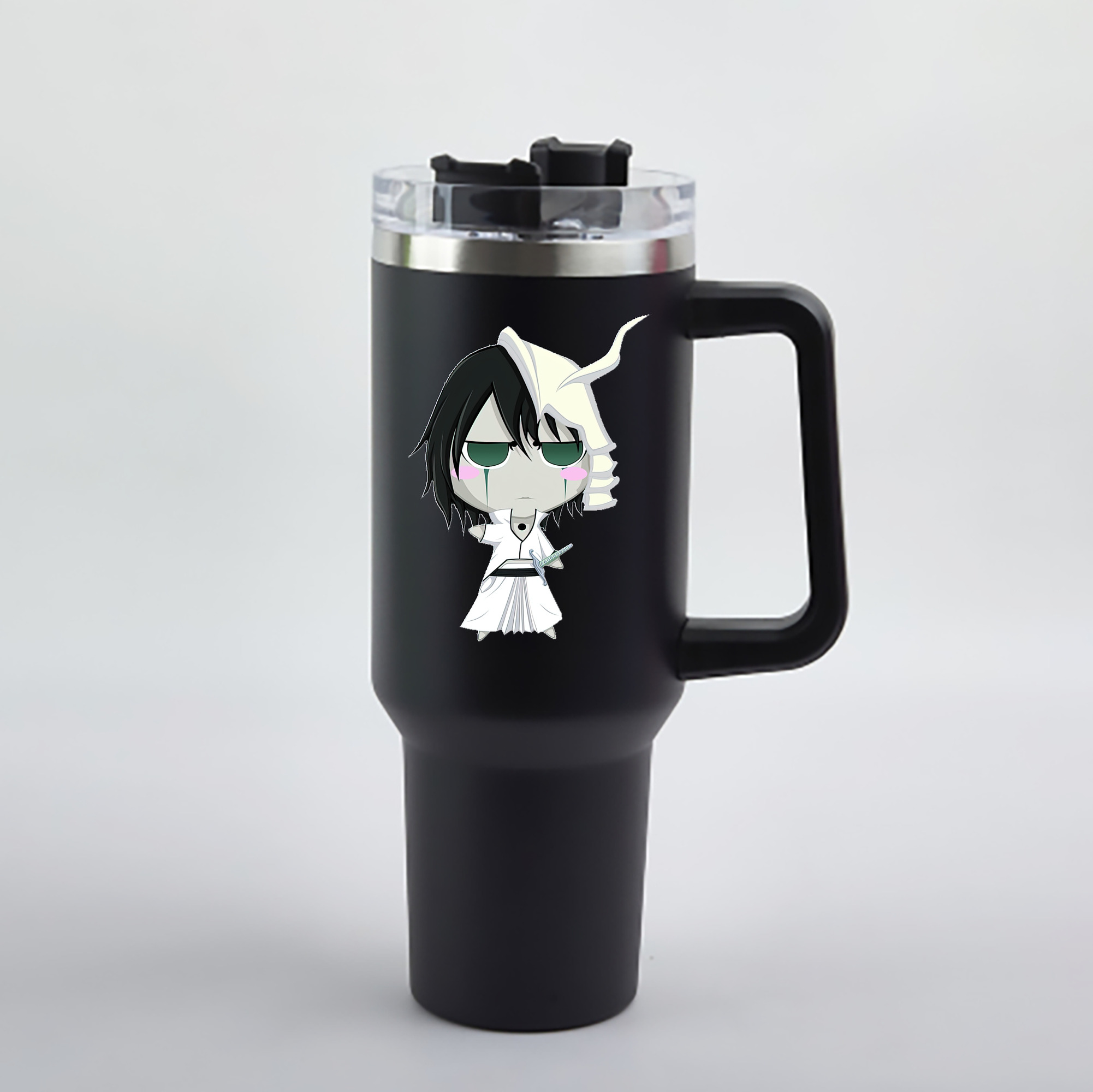 （画像用） ブリーチ ウルキオラ·シファー BLEACH Ulquiorra cifer 1200mL車用タンブラー - クリスタルステッカー（プラスチックストロー付き）