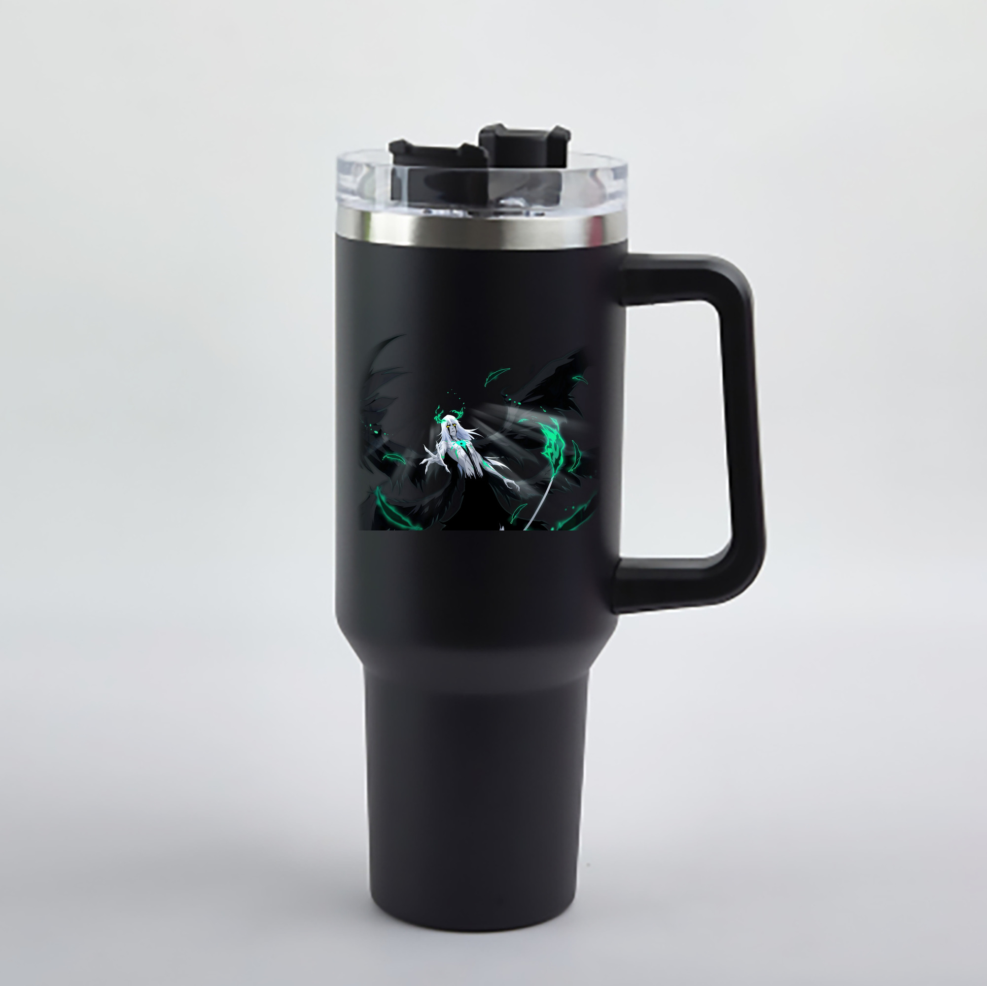 （画像用） ブリーチ ウルキオラ·シファー BLEACH Ulquiorra cifer 1200mL車用タンブラー - クリスタルステッカー（プラスチックストロー付き）
