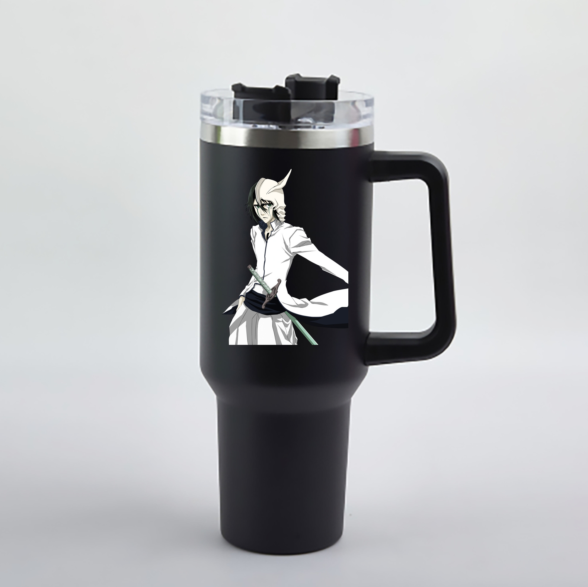 （画像用） ブリーチ ウルキオラ·シファー BLEACH Ulquiorra cifer 1200mL車用タンブラー - クリスタルステッカー（プラスチックストロー付き）