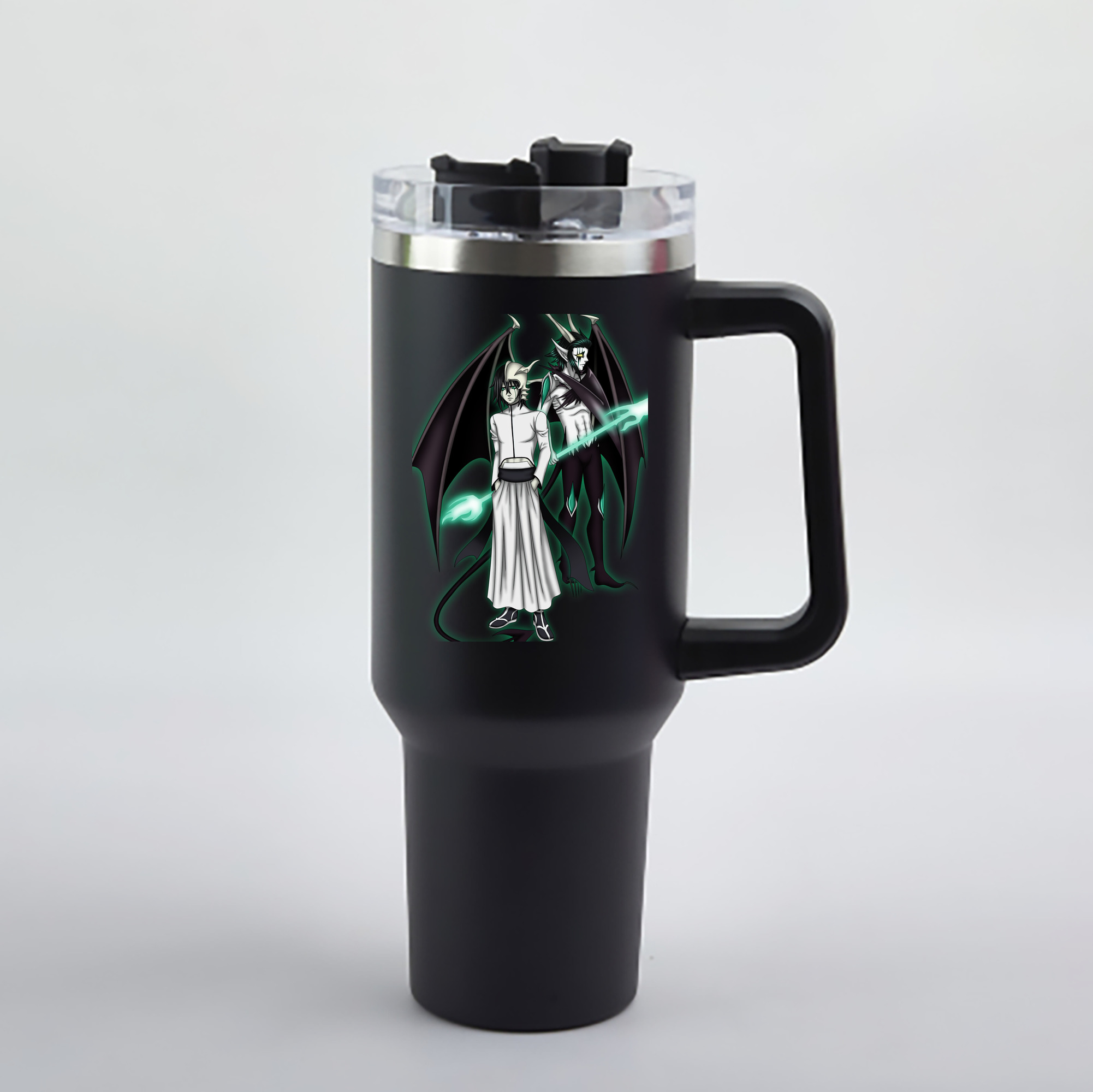 （画像用） ブリーチ ウルキオラ·シファー BLEACH Ulquiorra cifer 1200mL車用タンブラー - クリスタルステッカー（プラスチックストロー付き）