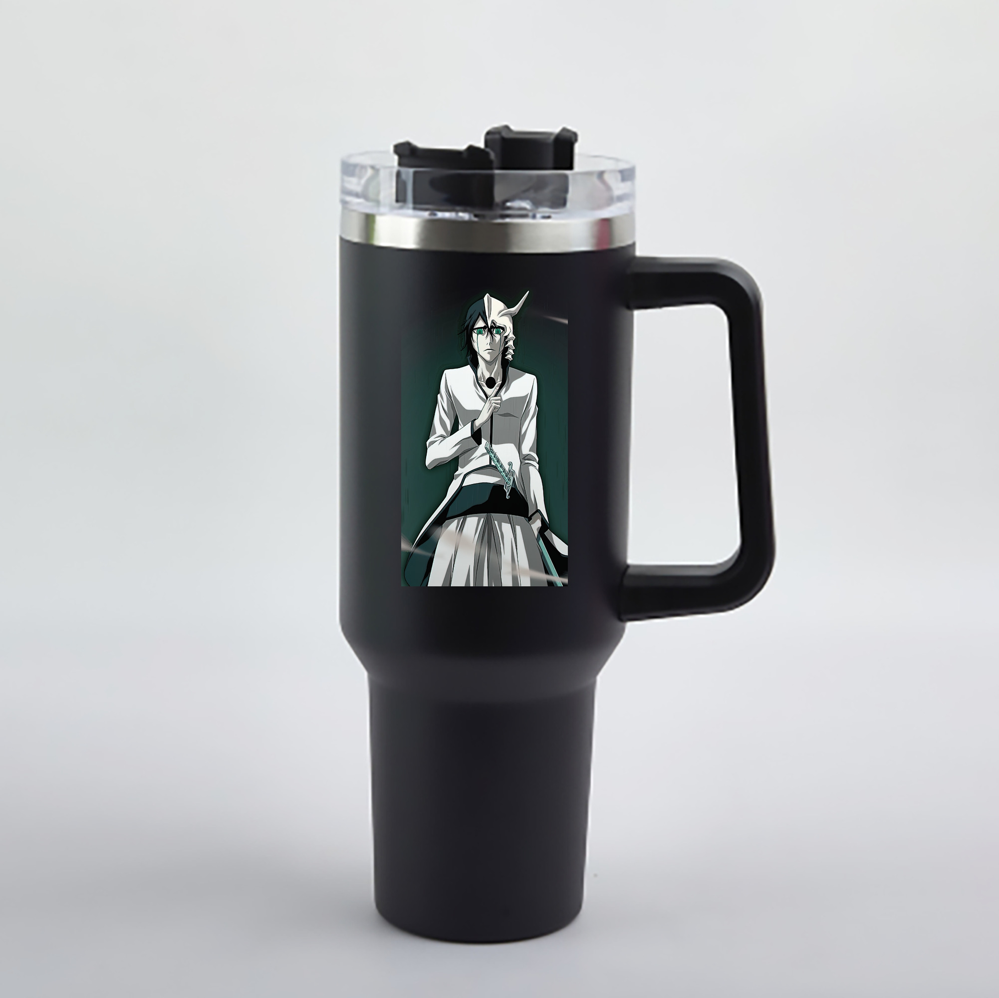（画像用） ブリーチ ウルキオラ·シファー BLEACH Ulquiorra cifer 1200mL車用タンブラー - クリスタルステッカー（プラスチックストロー付き）