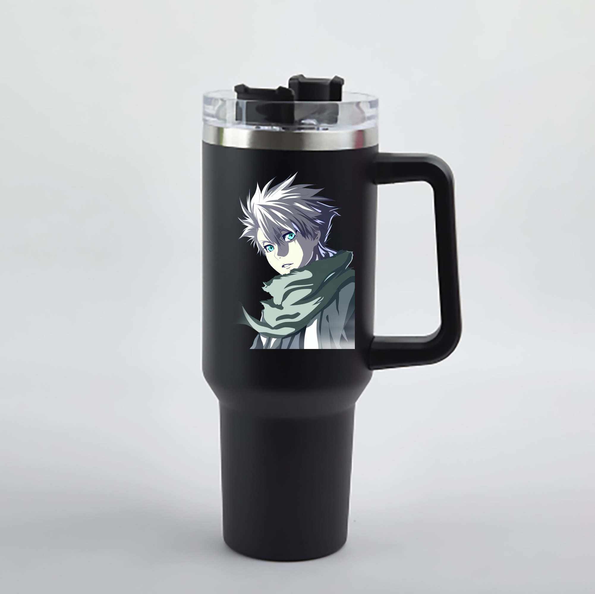 （画像用） ブリーチ 日番谷冬獅郎（ひつがや とうしろう） BLEACH Hitsugaya Toushirou 1200mL車用タンブラー - クリスタルステッカー（プラスチックストロー付き）