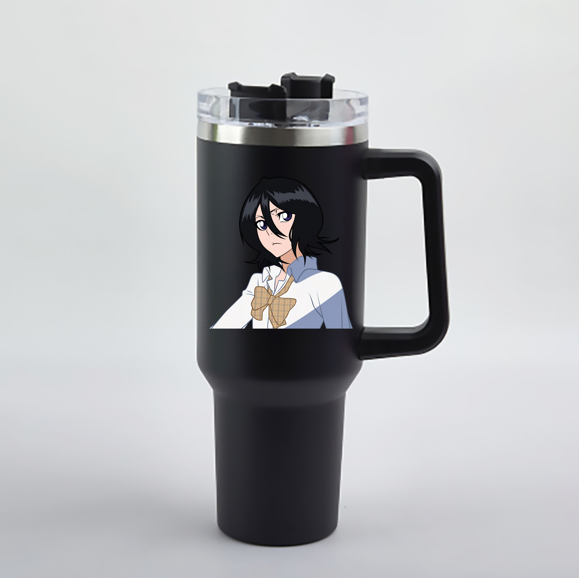 （画像用） ブリーチ 朽木ルキア BLEACH Kuchiki Rukia 1200mL車用タンブラー - クリスタルステッカー（プラスチックストロー付き）