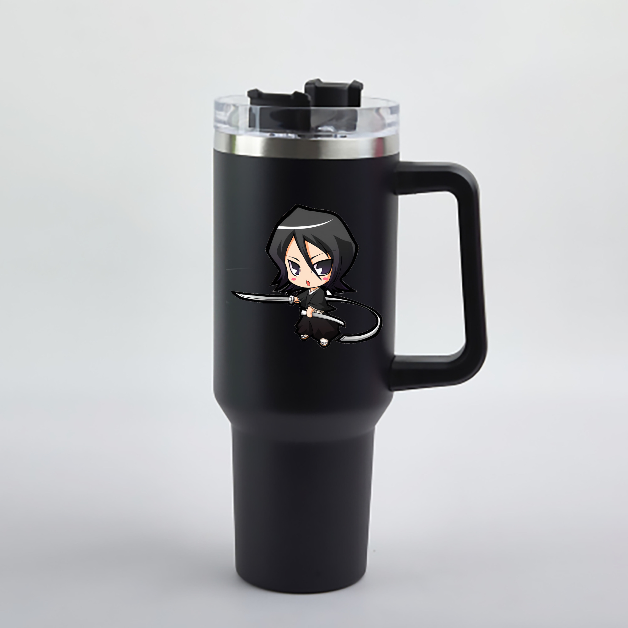 （画像用） ブリーチ 朽木ルキア BLEACH Kuchiki Rukia 1200mL車用タンブラー - クリスタルステッカー（プラスチックストロー付き）