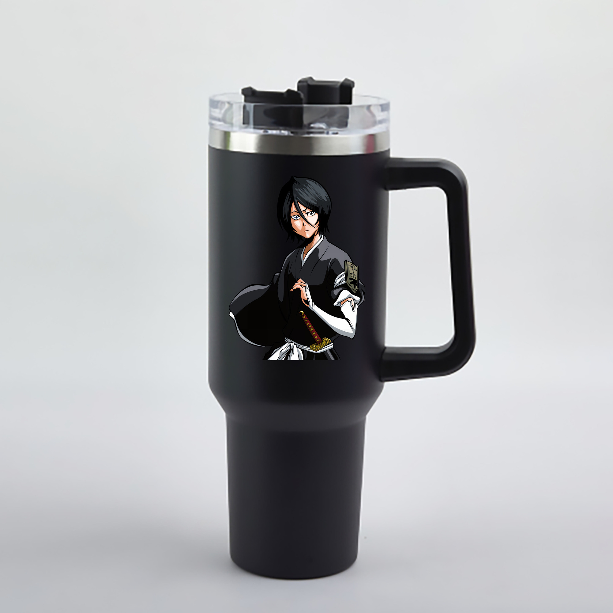 （画像用） ブリーチ 朽木ルキア BLEACH Kuchiki Rukia 1200mL車用タンブラー - クリスタルステッカー（プラスチックストロー付き）