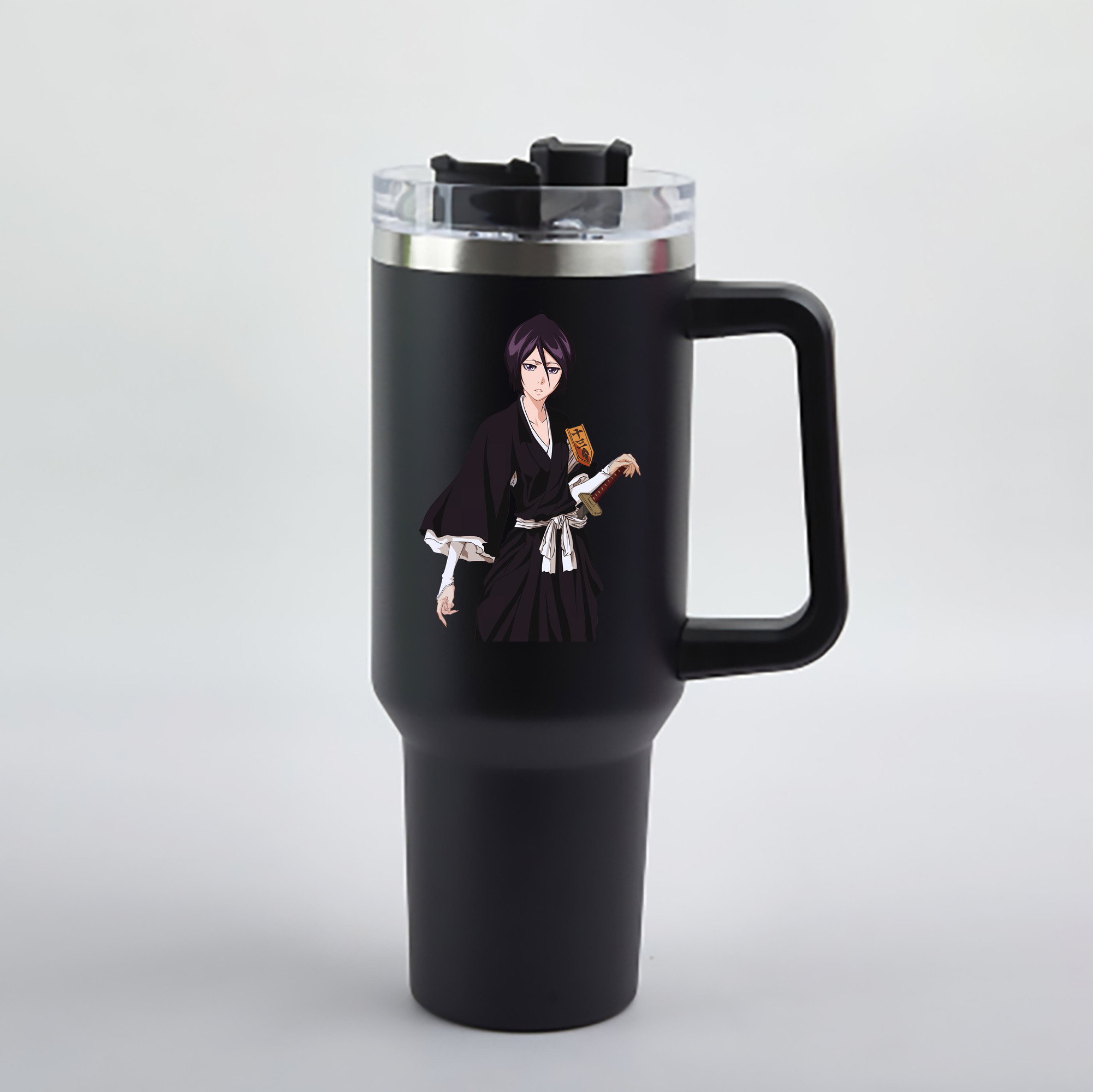 （画像用） ブリーチ 朽木ルキア BLEACH Kuchiki Rukia 1200mL車用タンブラー - クリスタルステッカー（プラスチックストロー付き）