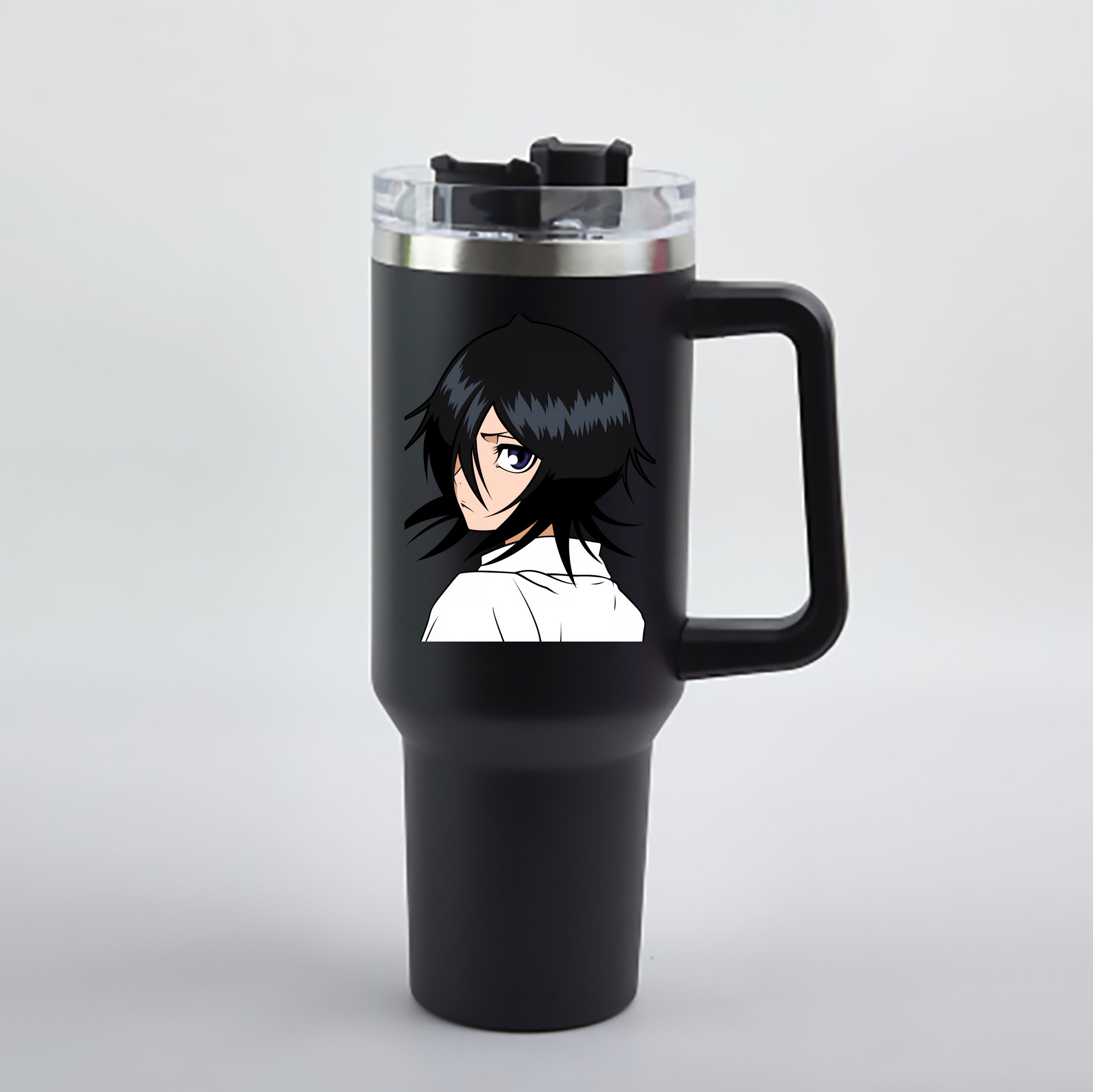 （画像用） ブリーチ 朽木ルキア BLEACH Kuchiki Rukia 1200mL車用タンブラー - クリスタルステッカー（プラスチックストロー付き）