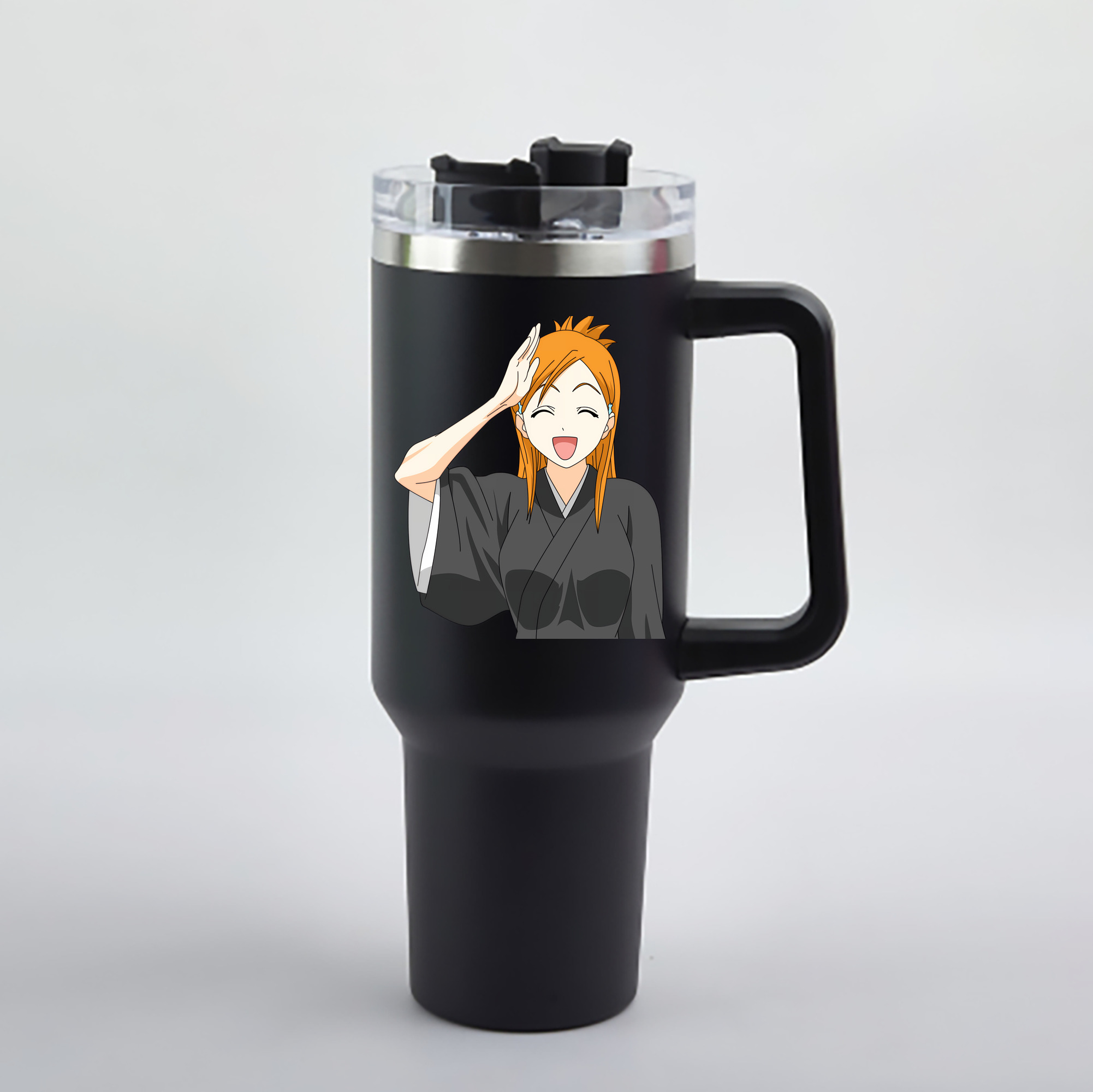（画像用） ブリーチ 井上織姫（いのうえおりひめ） BLEACH Inoue Orihime 1200mL車用タンブラー - クリスタルステッカー（プラスチックストロー付き）
