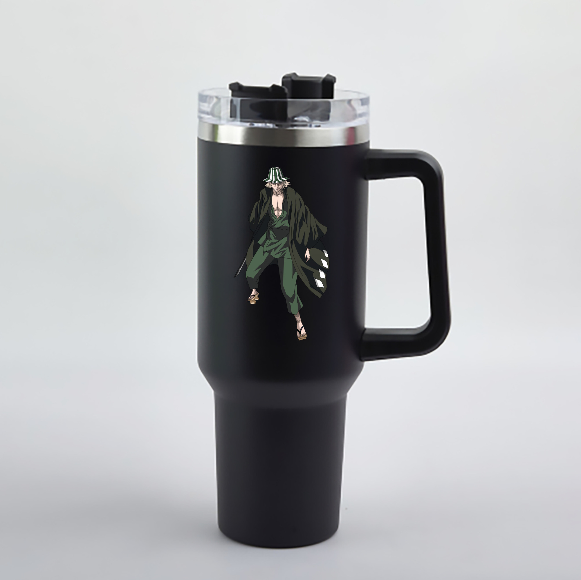 （画像用） "ブリーチ 浦原 喜助（うらはら きすけ） BLEACH Urahara Kisuke " 1200mL車用タンブラー - クリスタルステッカー（プラスチックストロー付き）
