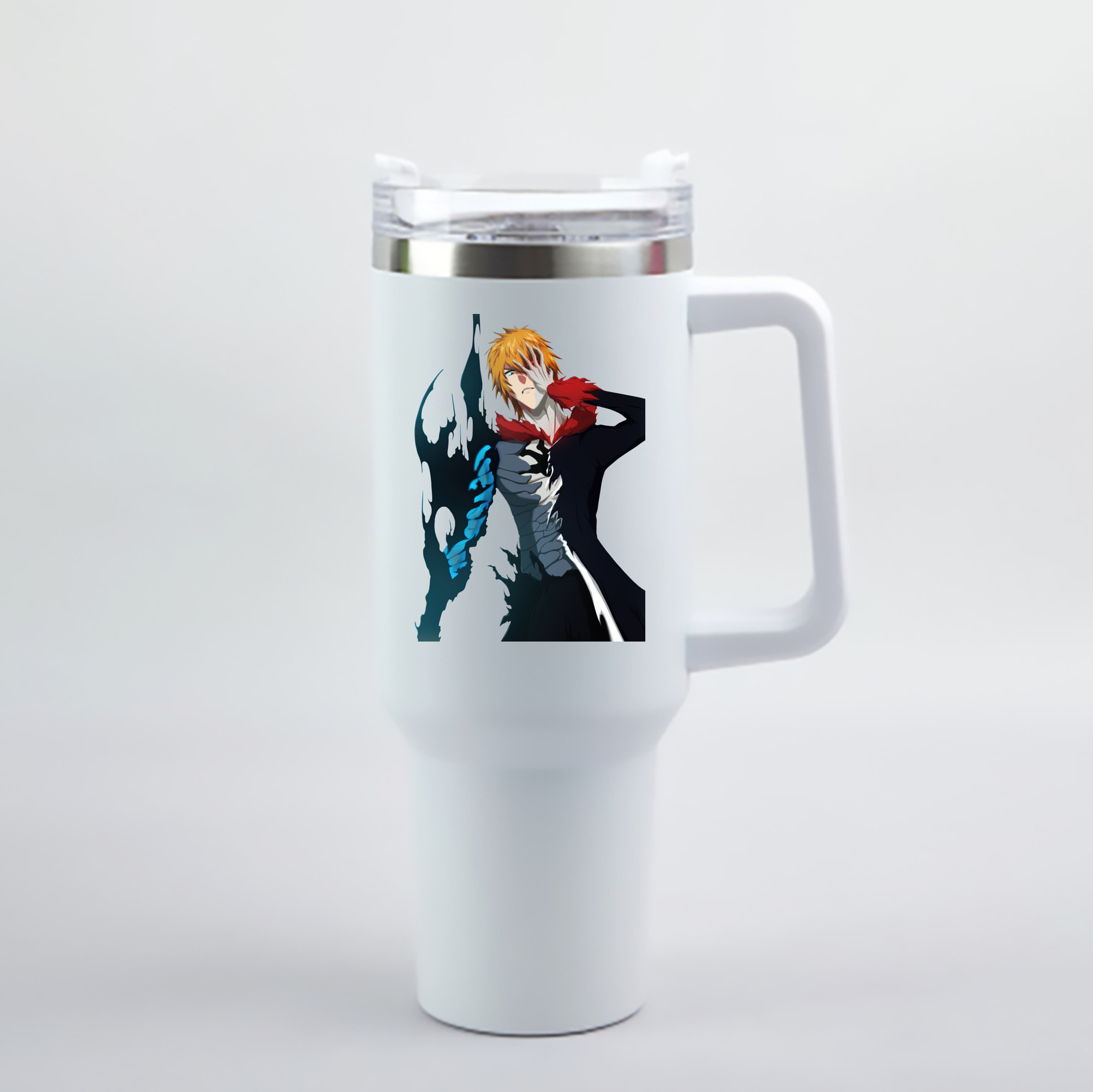 （画像用） ブリーチ 黒崎一護（くろさき いちご）BLEACH Kurosaki Ichigo 1200mL車用タンブラー - クリスタルステッカー（プラスチックストロー付き）