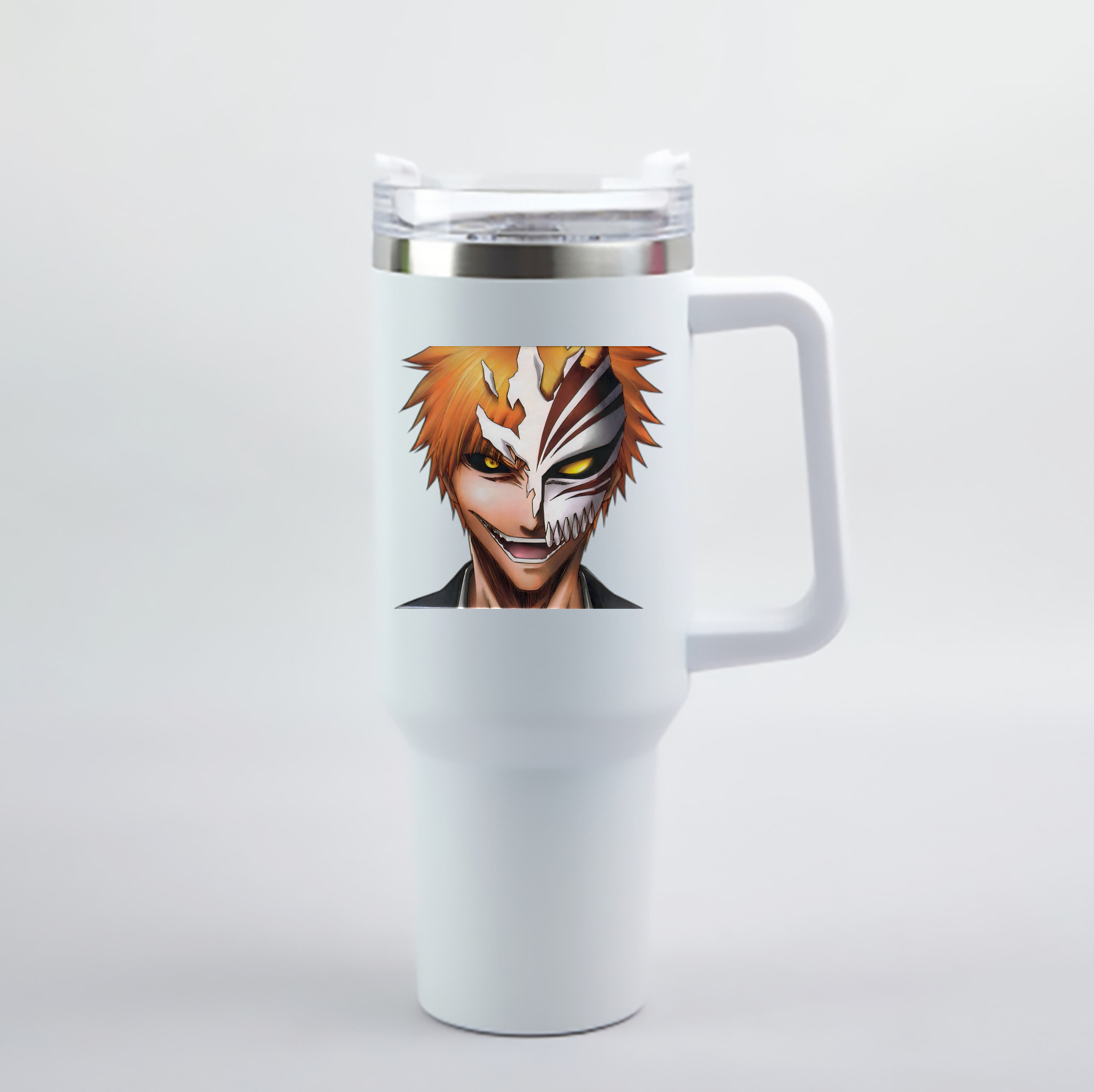 （画像用） ブリーチ 黒崎一護（くろさき いちご）BLEACH Kurosaki Ichigo 1200mL車用タンブラー - クリスタルステッカー（プラスチックストロー付き）