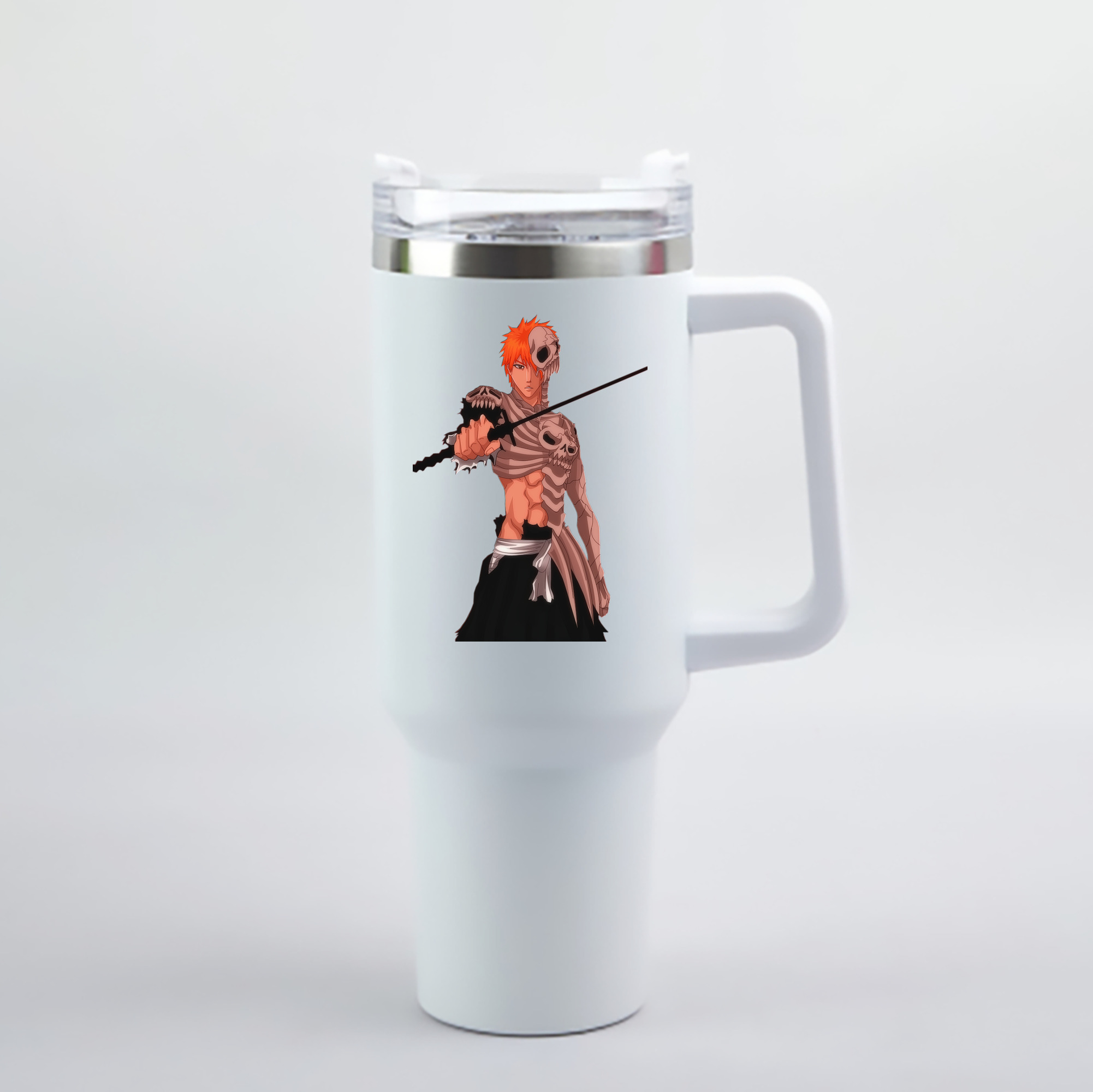 （画像用） ブリーチ 黒崎一護（くろさき いちご）BLEACH Kurosaki Ichigo 1200mL車用タンブラー - クリスタルステッカー（プラスチックストロー付き）
