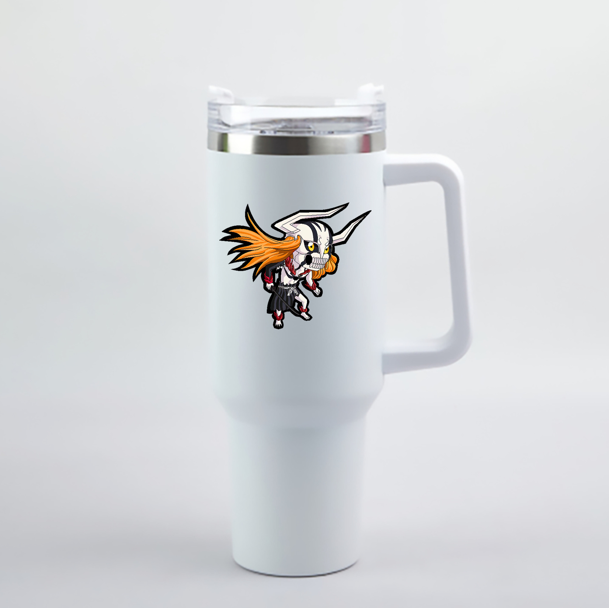 （画像用） ブリーチ 黒崎一護（くろさき いちご）BLEACH Kurosaki Ichigo 1200mL車用タンブラー - クリスタルステッカー（プラスチックストロー付き）