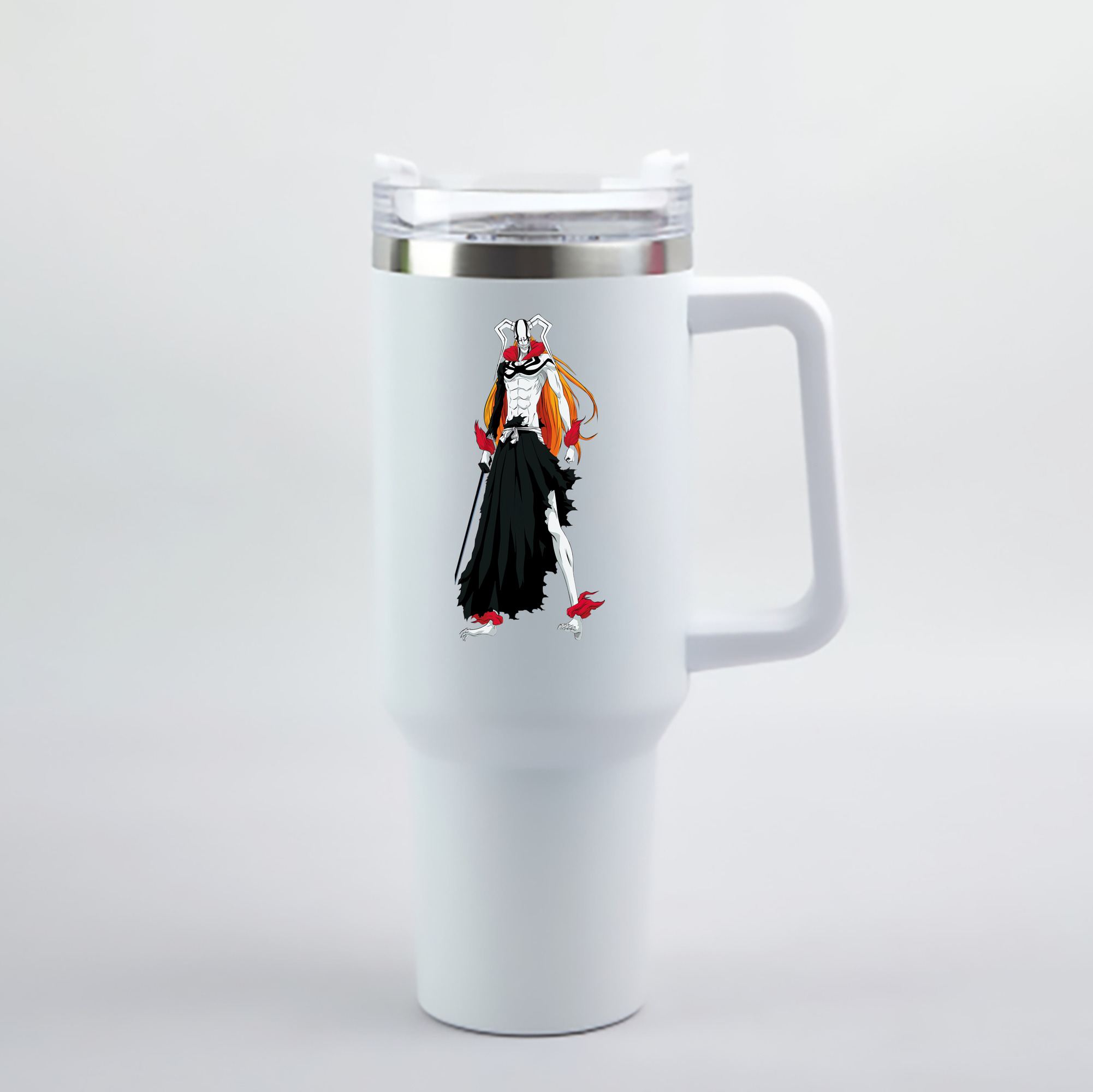 （画像用） ブリーチ 黒崎一護（くろさき いちご）BLEACH Kurosaki Ichigo 1200mL車用タンブラー - クリスタルステッカー（プラスチックストロー付き）