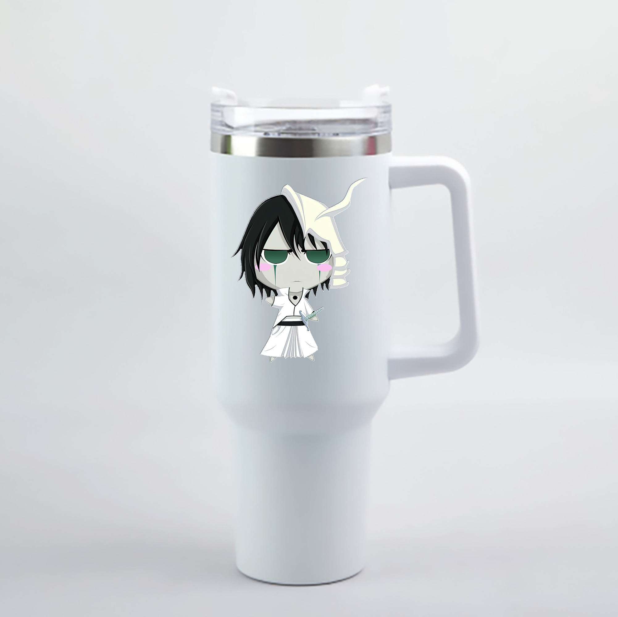 （画像用） ブリーチ ウルキオラ·シファー BLEACH Ulquiorra cifer 1200mL車用タンブラー - クリスタルステッカー（プラスチックストロー付き）