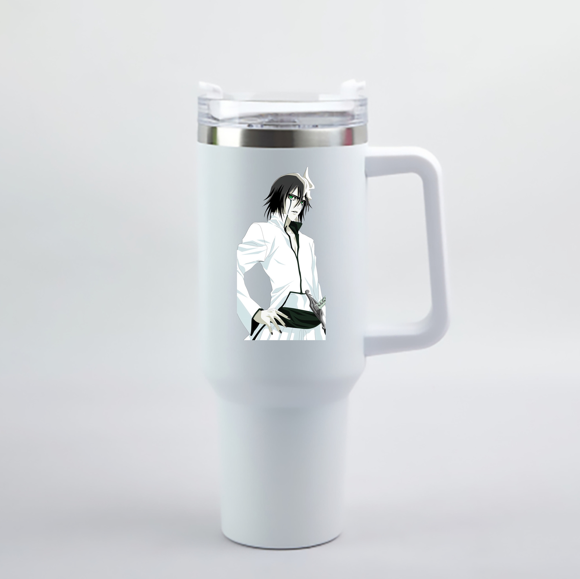 （画像用） ブリーチ ウルキオラ·シファー BLEACH Ulquiorra cifer 1200mL車用タンブラー - クリスタルステッカー（プラスチックストロー付き）