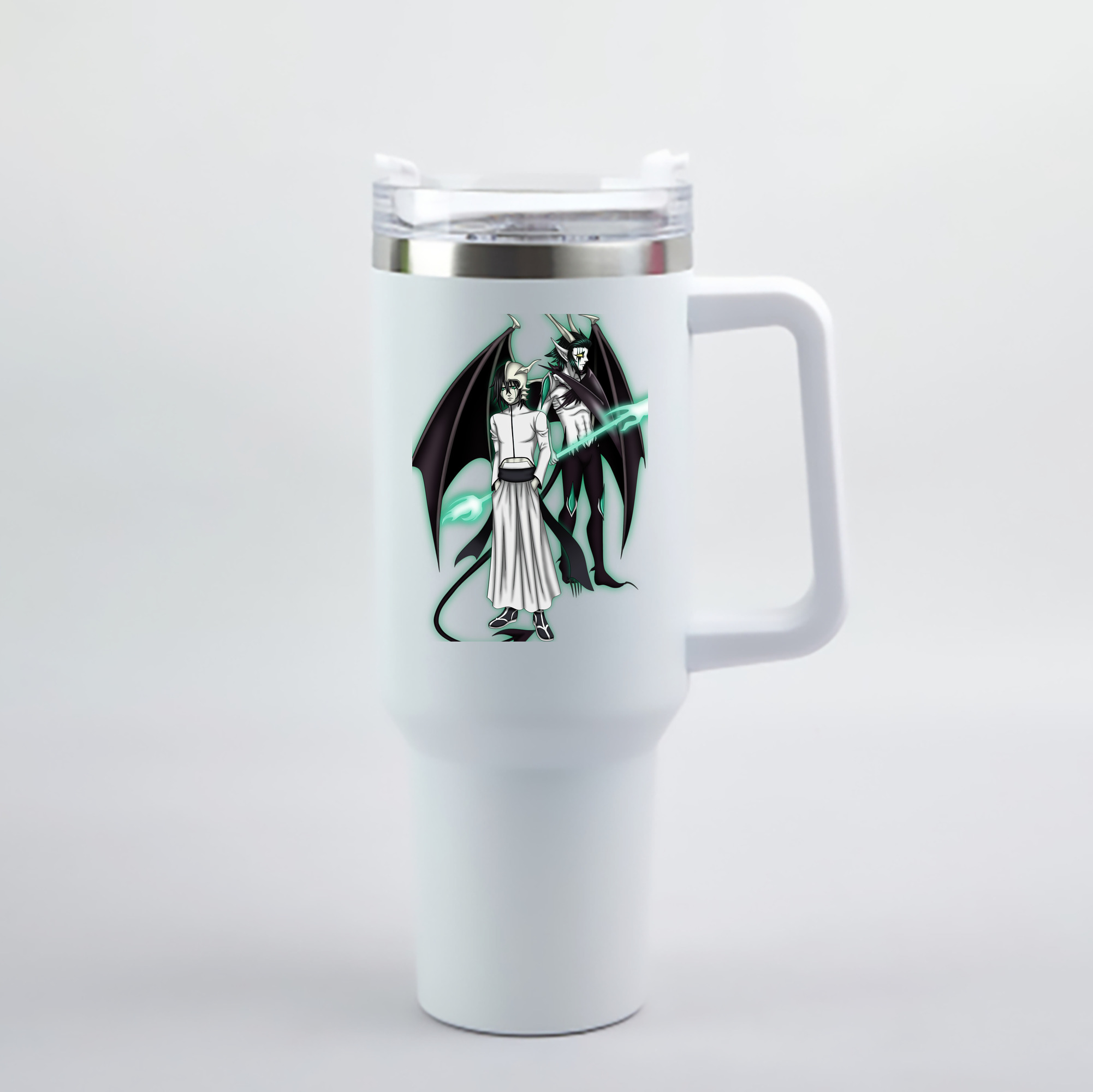 （画像用） ブリーチ ウルキオラ·シファー BLEACH Ulquiorra cifer 1200mL車用タンブラー - クリスタルステッカー（プラスチックストロー付き）