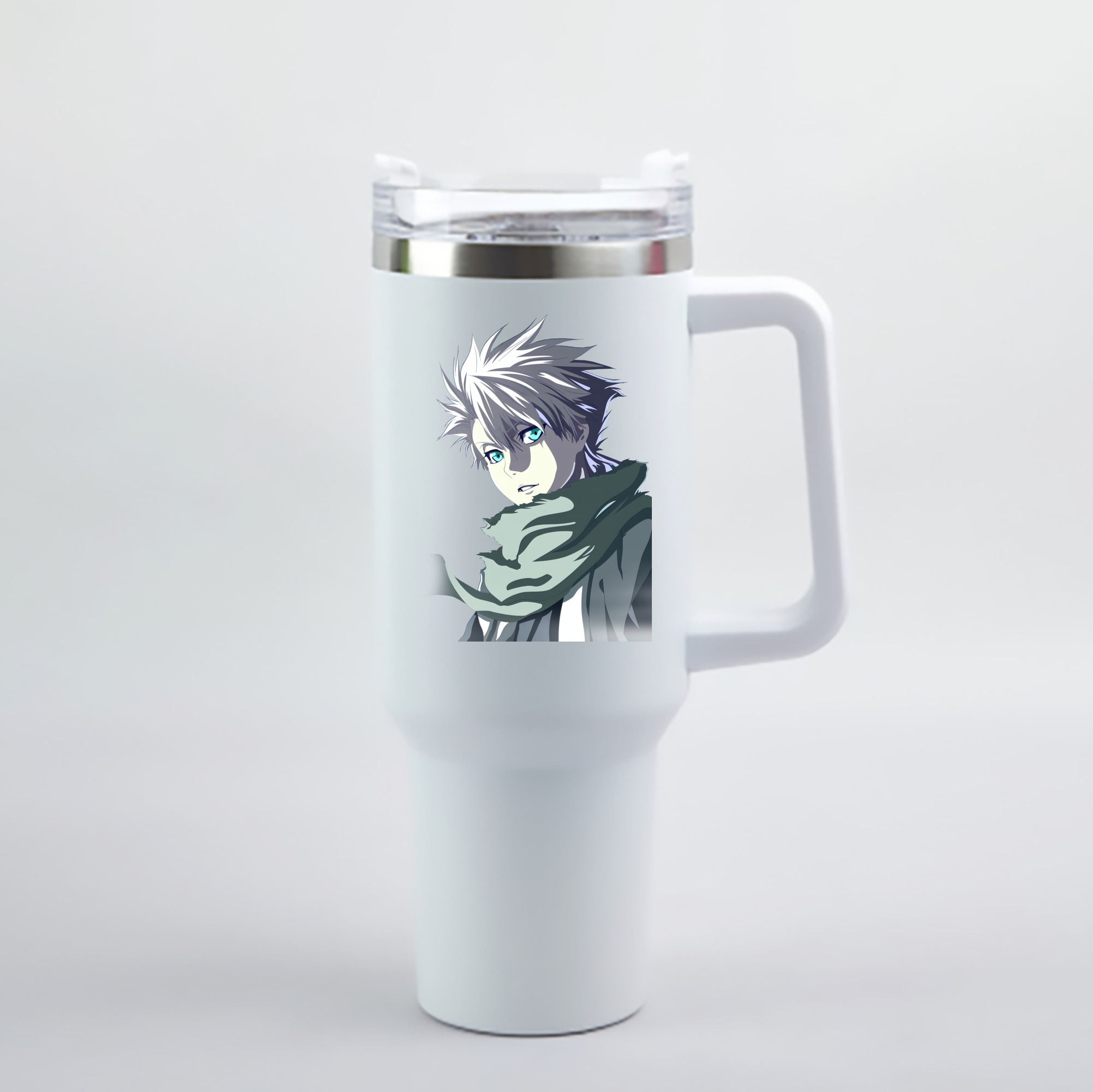 （画像用） ブリーチ 日番谷冬獅郎（ひつがや とうしろう） BLEACH Hitsugaya Toushirou 1200mL車用タンブラー - クリスタルステッカー（プラスチックストロー付き）