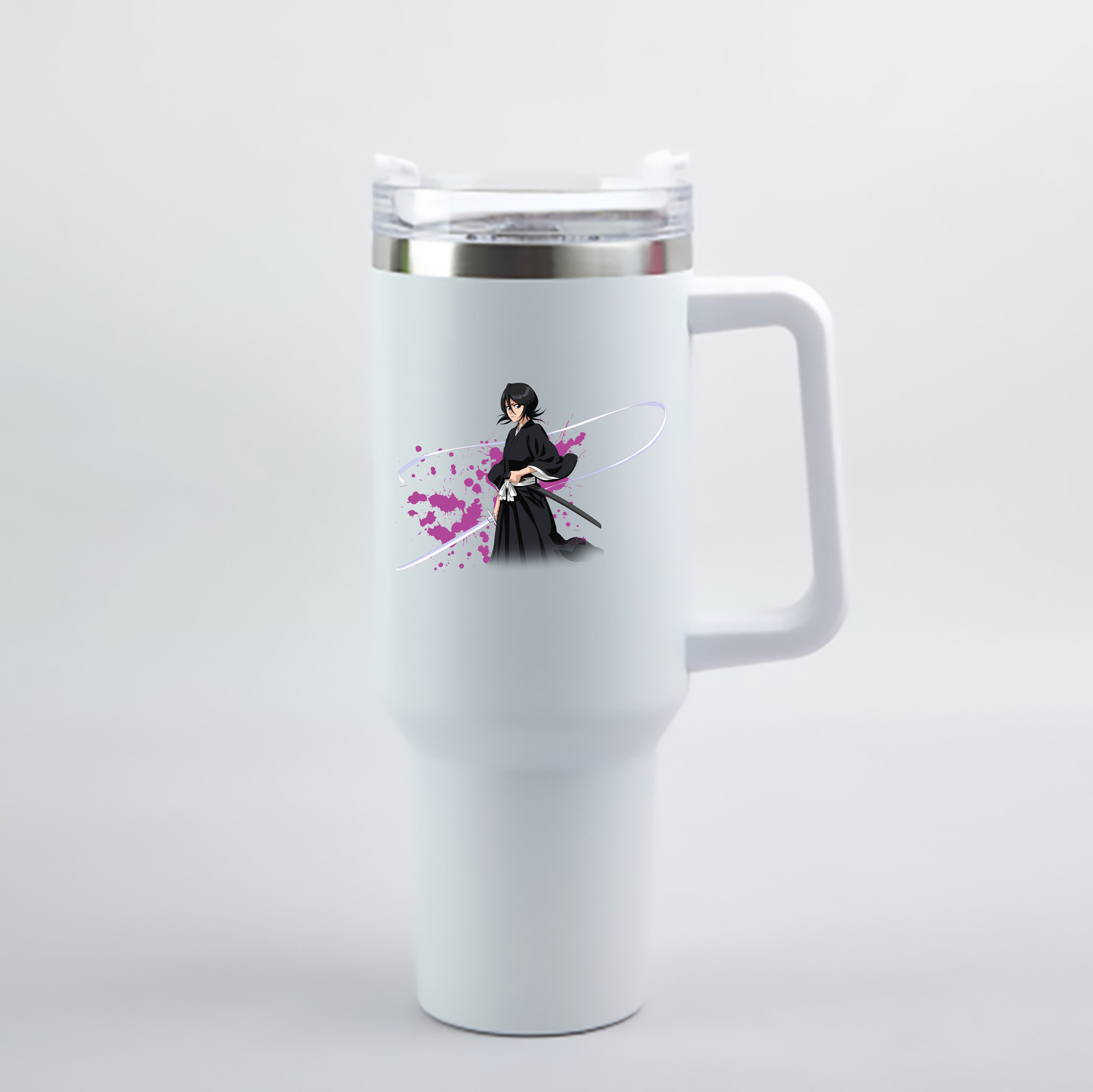 （画像用） ブリーチ 朽木ルキア BLEACH Kuchiki Rukia 1200mL車用タンブラー - クリスタルステッカー（プラスチックストロー付き）