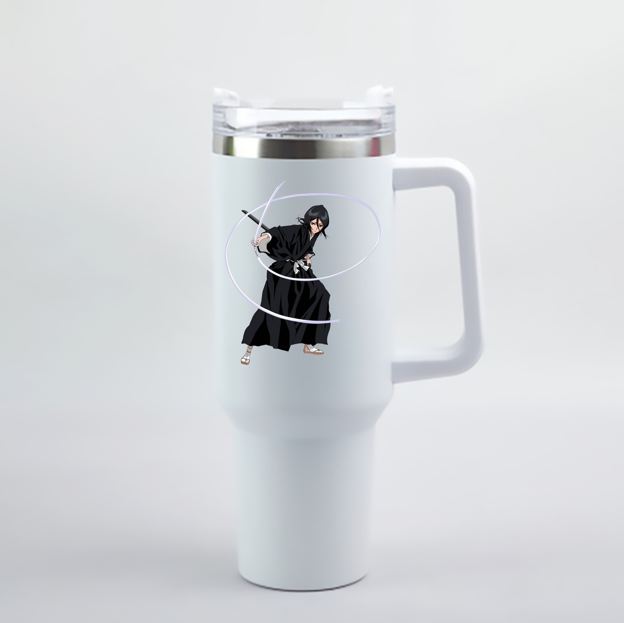 （画像用） ブリーチ 朽木ルキア BLEACH Kuchiki Rukia 1200mL車用タンブラー - クリスタルステッカー（プラスチックストロー付き）