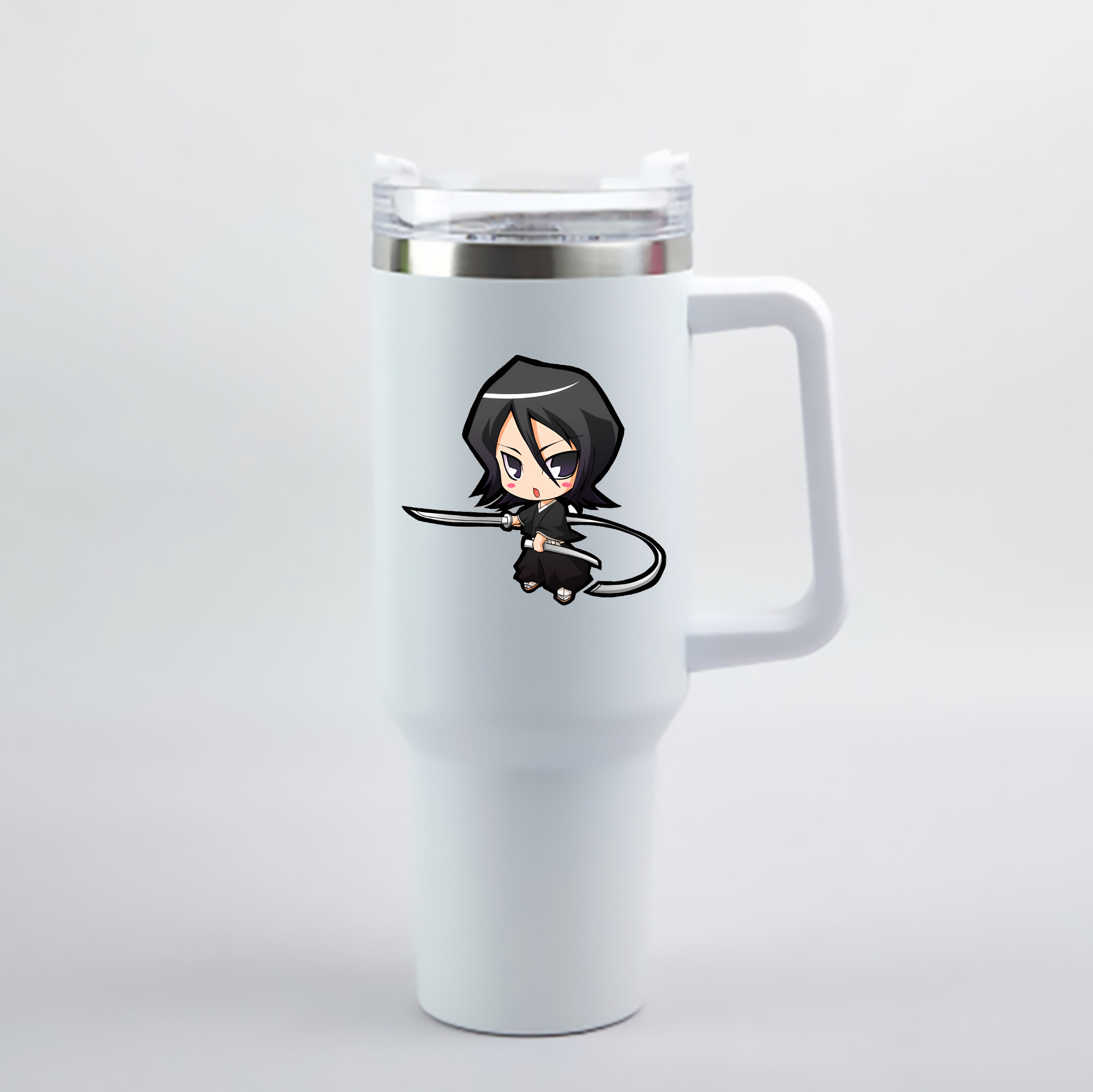 （画像用） ブリーチ 朽木ルキア BLEACH Kuchiki Rukia 1200mL車用タンブラー - クリスタルステッカー（プラスチックストロー付き）