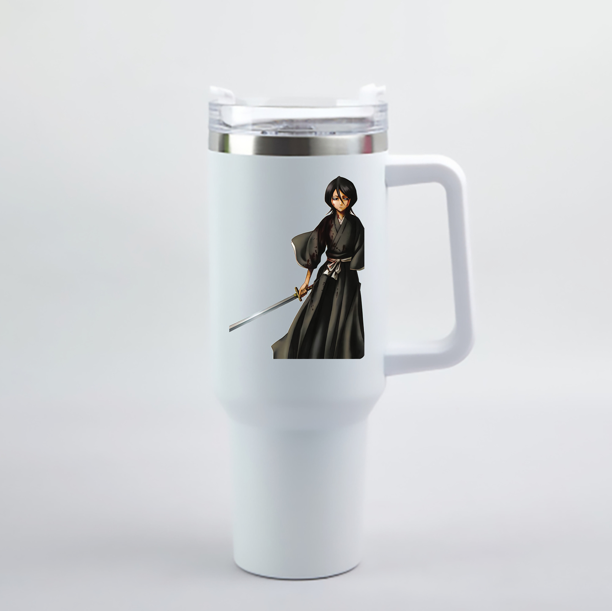 （画像用） ブリーチ 朽木ルキア BLEACH Kuchiki Rukia 1200mL車用タンブラー - クリスタルステッカー（プラスチックストロー付き）