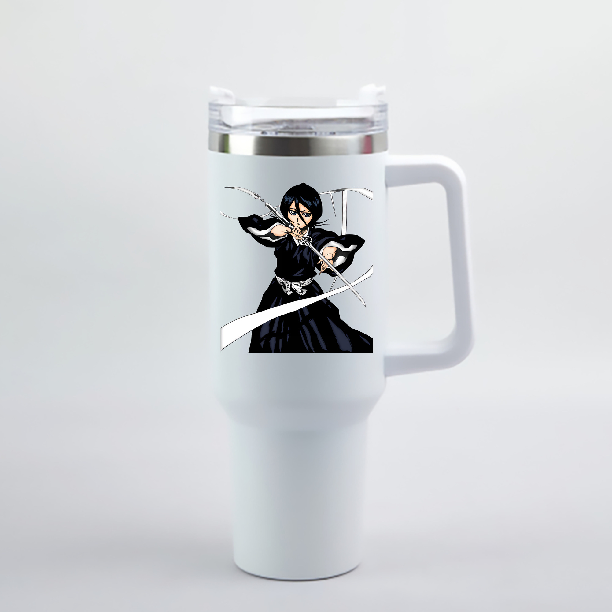 （画像用） ブリーチ 朽木ルキア BLEACH Kuchiki Rukia 1200mL車用タンブラー - クリスタルステッカー（プラスチックストロー付き）