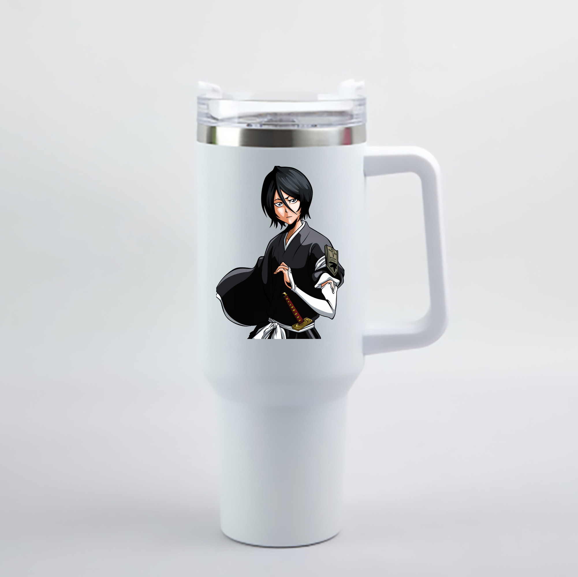 （画像用） ブリーチ 朽木ルキア BLEACH Kuchiki Rukia 1200mL車用タンブラー - クリスタルステッカー（プラスチックストロー付き）