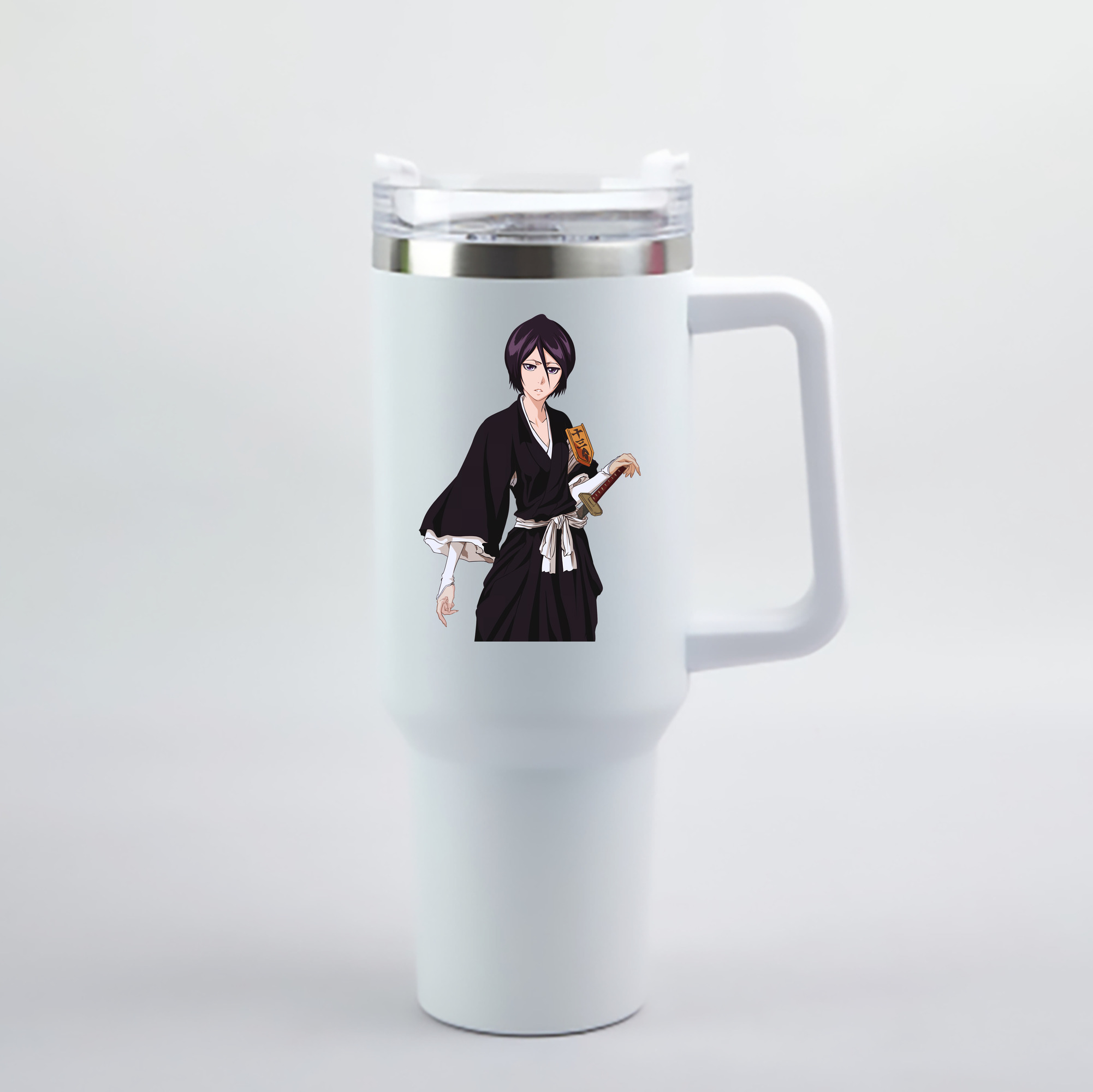 （画像用） ブリーチ 朽木ルキア BLEACH Kuchiki Rukia 1200mL車用タンブラー - クリスタルステッカー（プラスチックストロー付き）