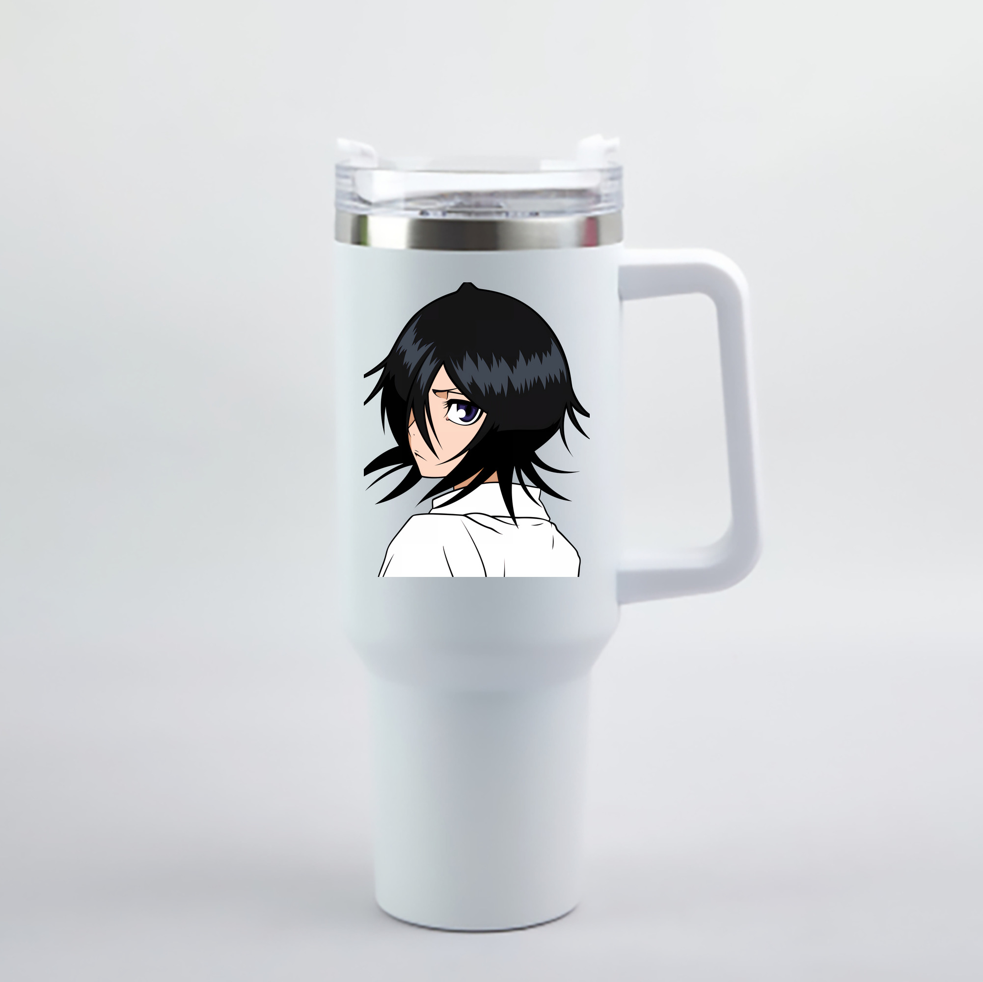 （画像用） ブリーチ 朽木ルキア BLEACH Kuchiki Rukia 1200mL車用タンブラー - クリスタルステッカー（プラスチックストロー付き）
