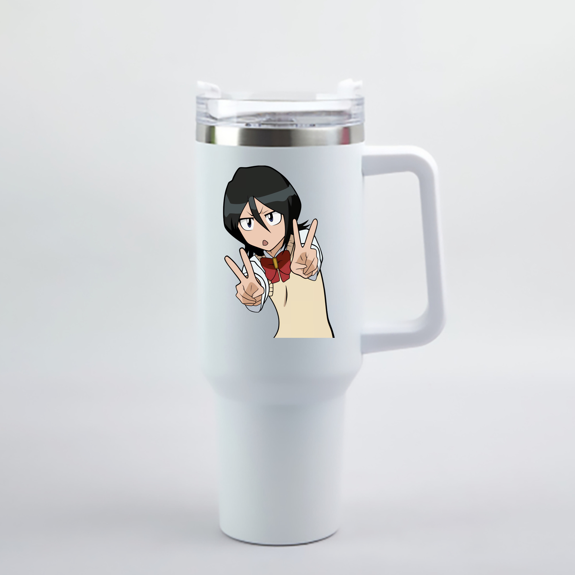 （画像用） ブリーチ 朽木ルキア BLEACH Kuchiki Rukia 1200mL車用タンブラー - クリスタルステッカー（プラスチックストロー付き）