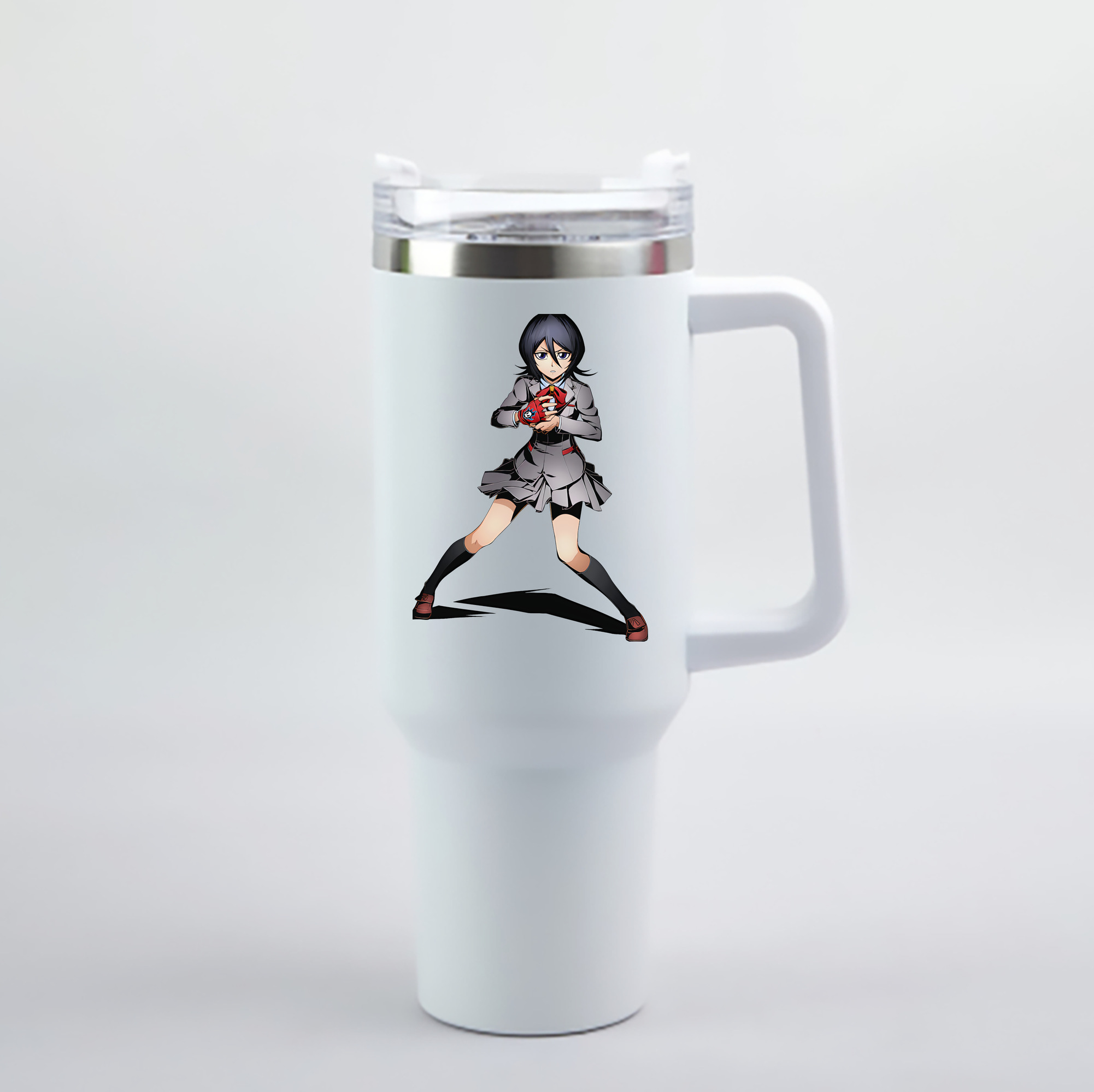 （画像用） ブリーチ 朽木ルキア BLEACH Kuchiki Rukia 1200mL車用タンブラー - クリスタルステッカー（プラスチックストロー付き）