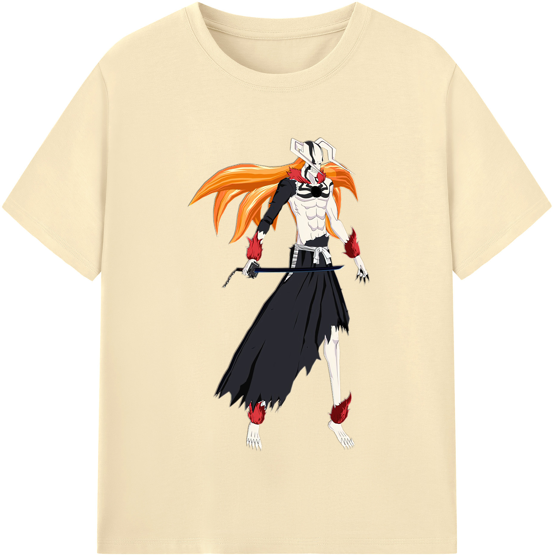 （画像用） ブリーチ 黒崎一護（くろさき いちご）BLEACH Kurosaki Ichigo 綿100％半袖Tシャツ（フロントプリント）