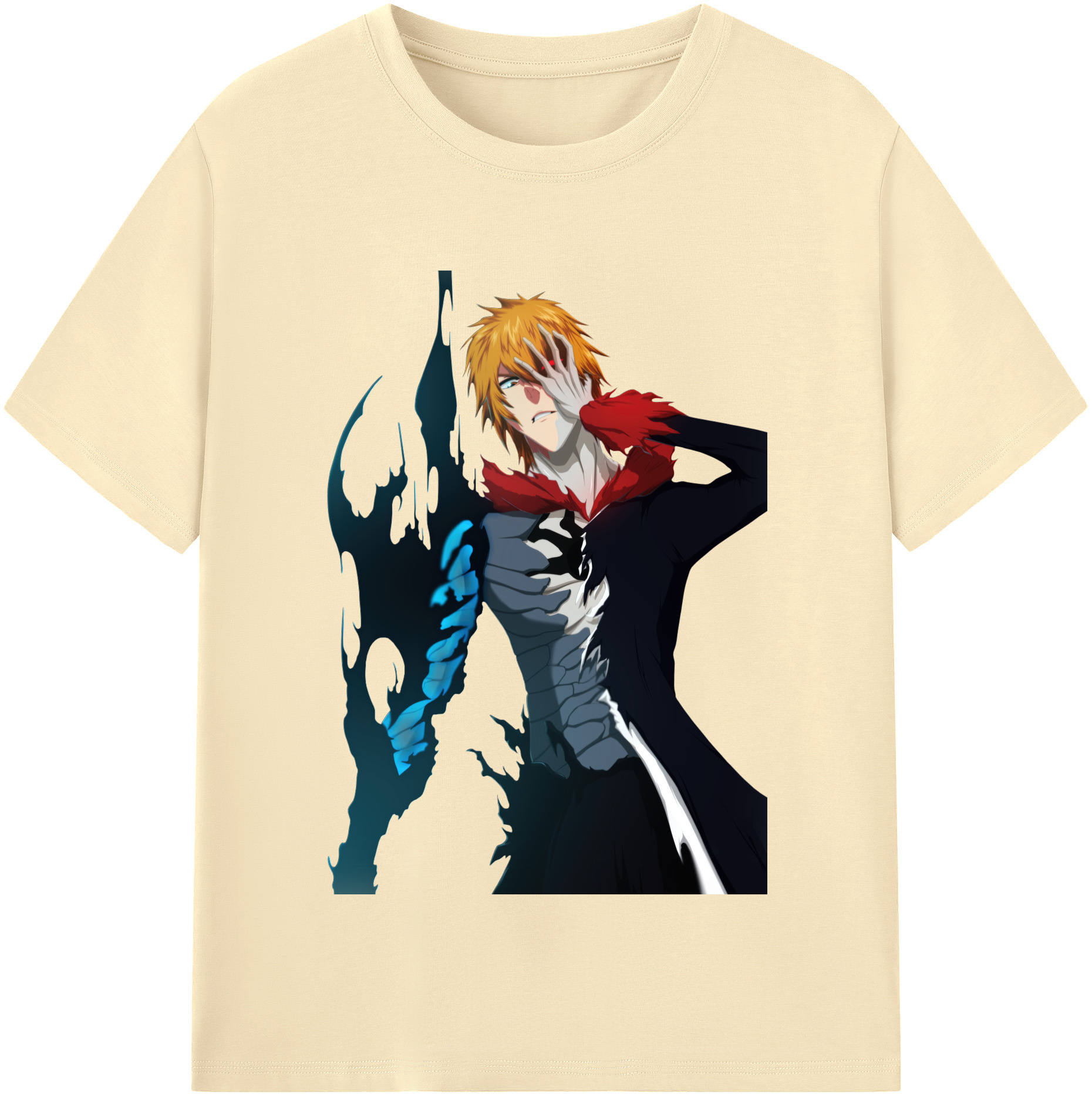 （画像用） ブリーチ 黒崎一護（くろさき いちご）BLEACH Kurosaki Ichigo 綿100％半袖Tシャツ（フロントプリント）