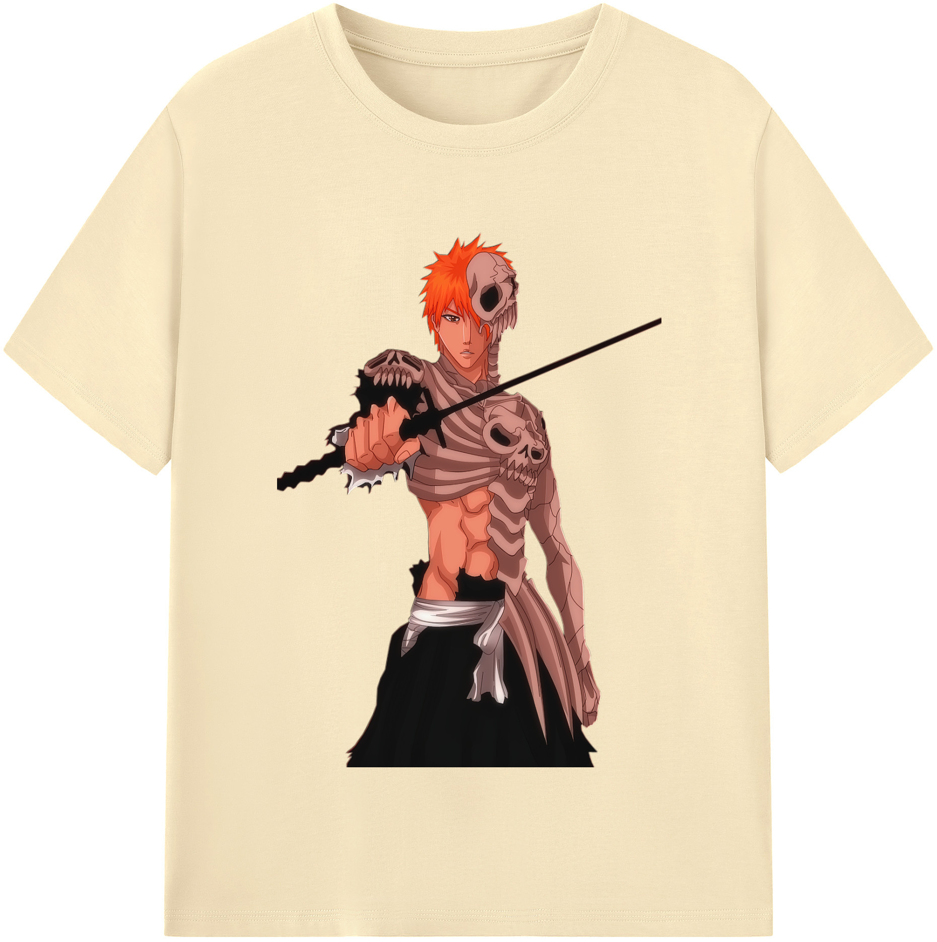 （画像用） ブリーチ 黒崎一護（くろさき いちご）BLEACH Kurosaki Ichigo 綿100％半袖Tシャツ（フロントプリント）