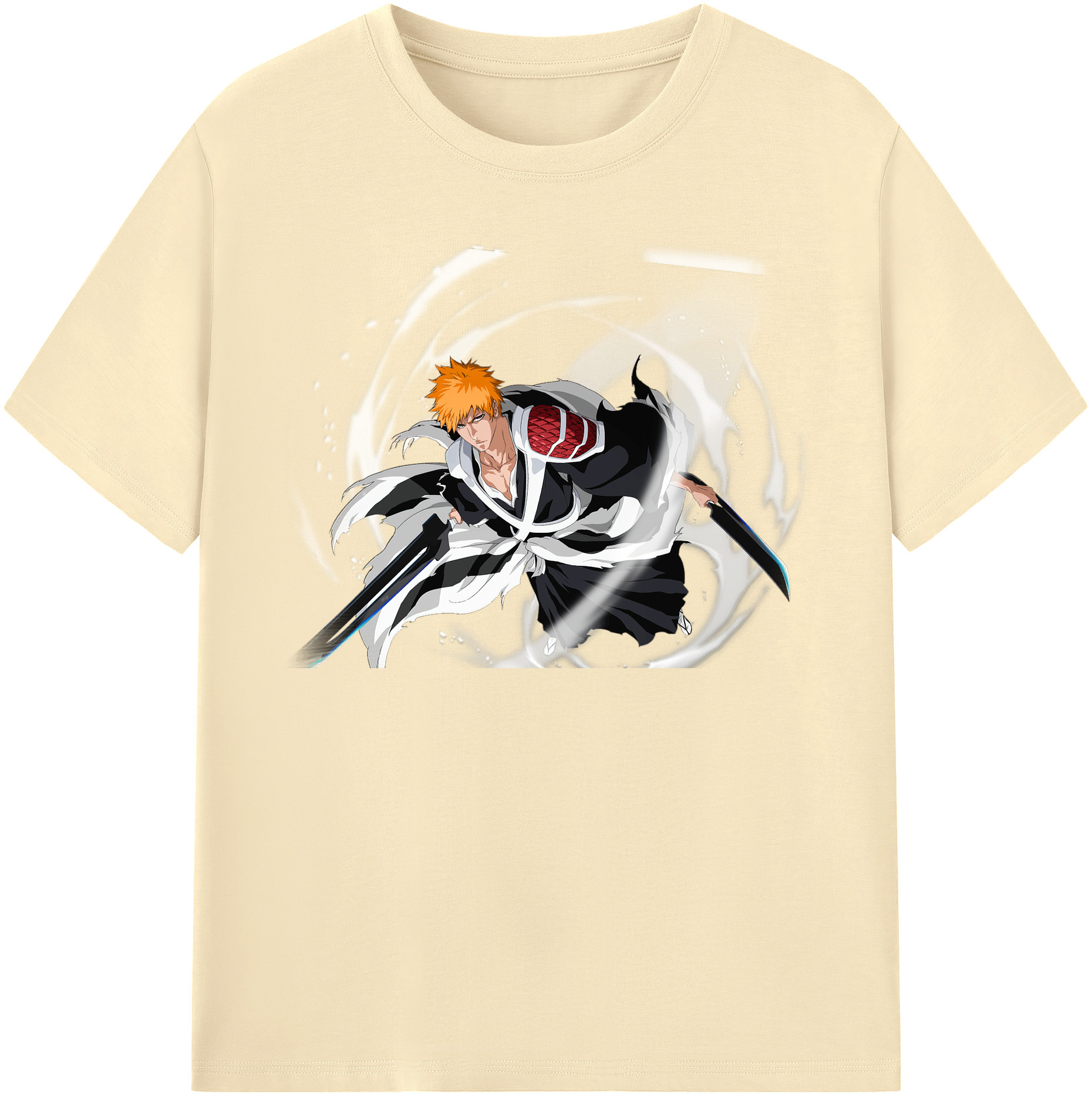 （画像用） ブリーチ 黒崎一護（くろさき いちご）BLEACH Kurosaki Ichigo 綿100％半袖Tシャツ（フロントプリント）