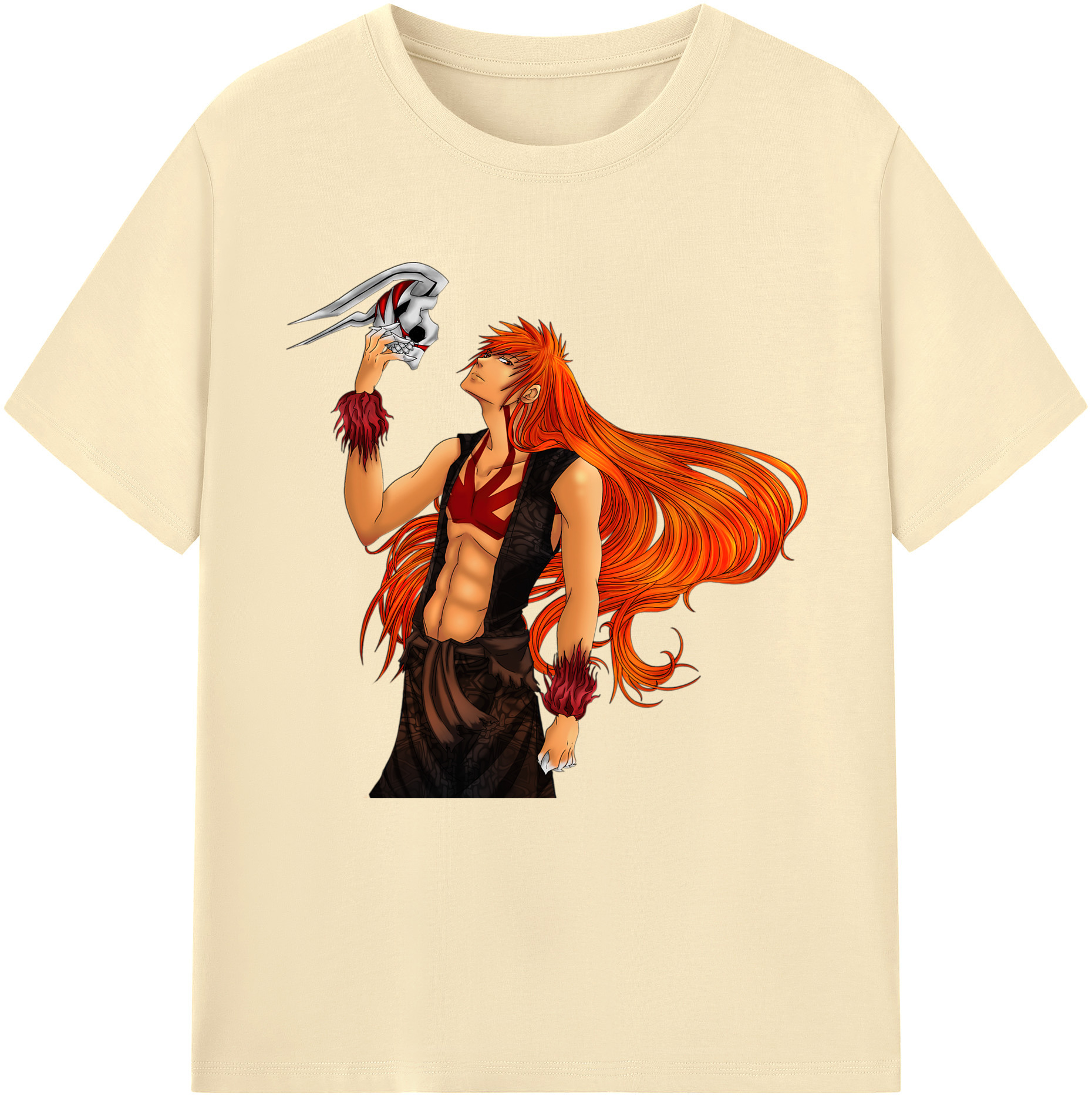 （画像用） ブリーチ 黒崎一護（くろさき いちご）BLEACH Kurosaki Ichigo 綿100％半袖Tシャツ（フロントプリント）