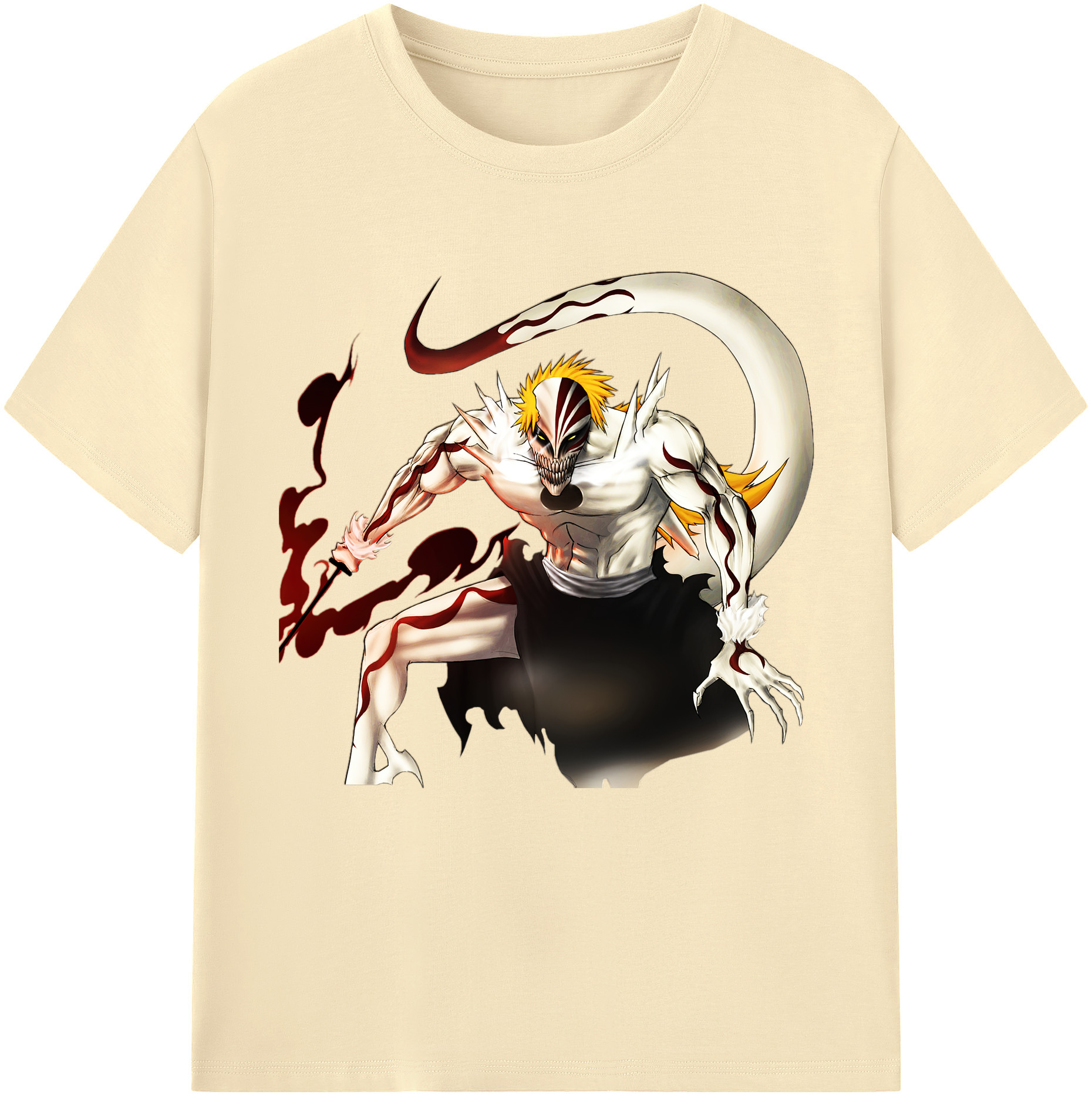 （画像用） ブリーチ 黒崎一護（くろさき いちご）BLEACH Kurosaki Ichigo 綿100％半袖Tシャツ（フロントプリント）