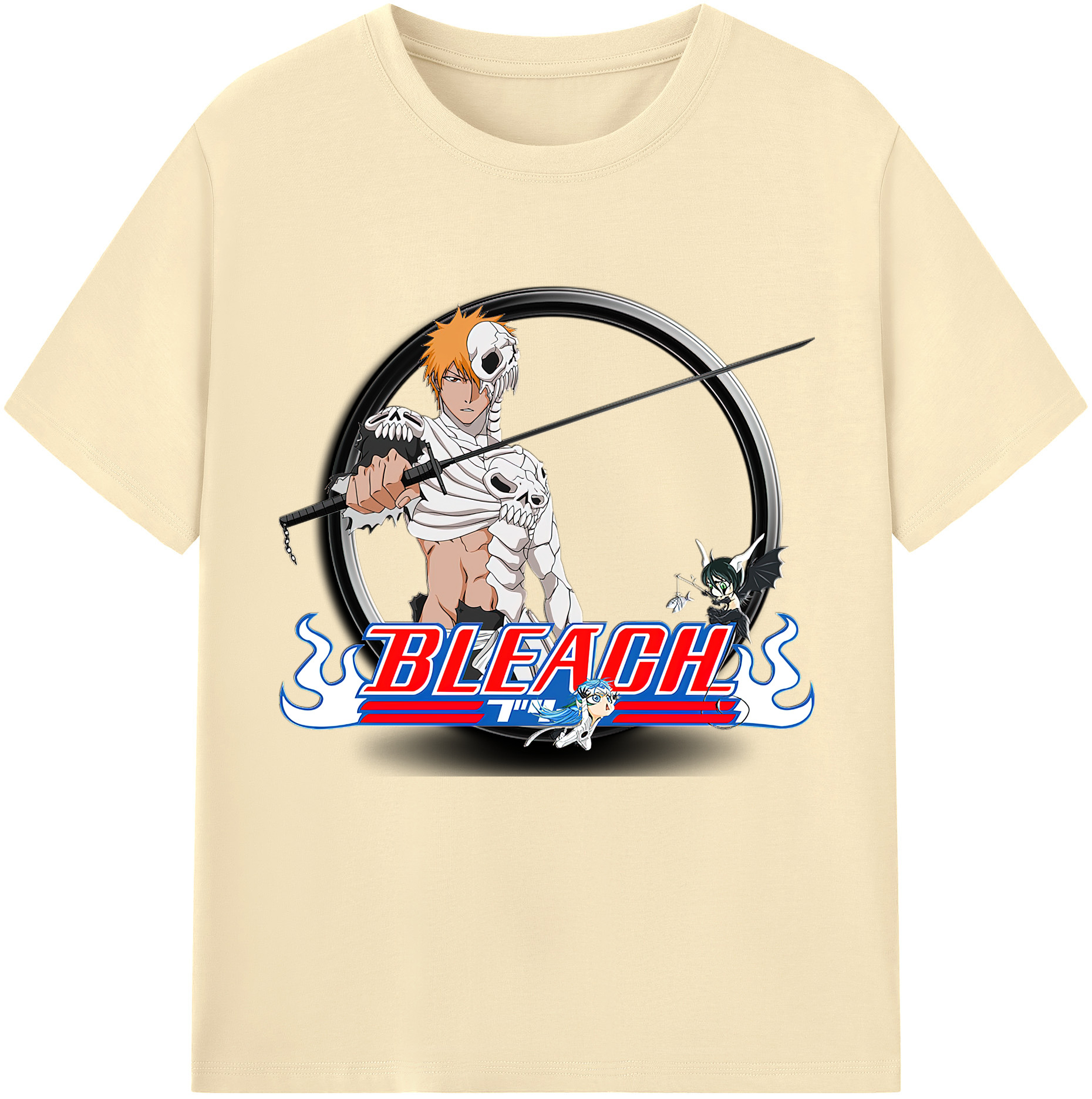 （画像用） ブリーチ 黒崎一護（くろさき いちご）BLEACH Kurosaki Ichigo 綿100％半袖Tシャツ（フロントプリント）