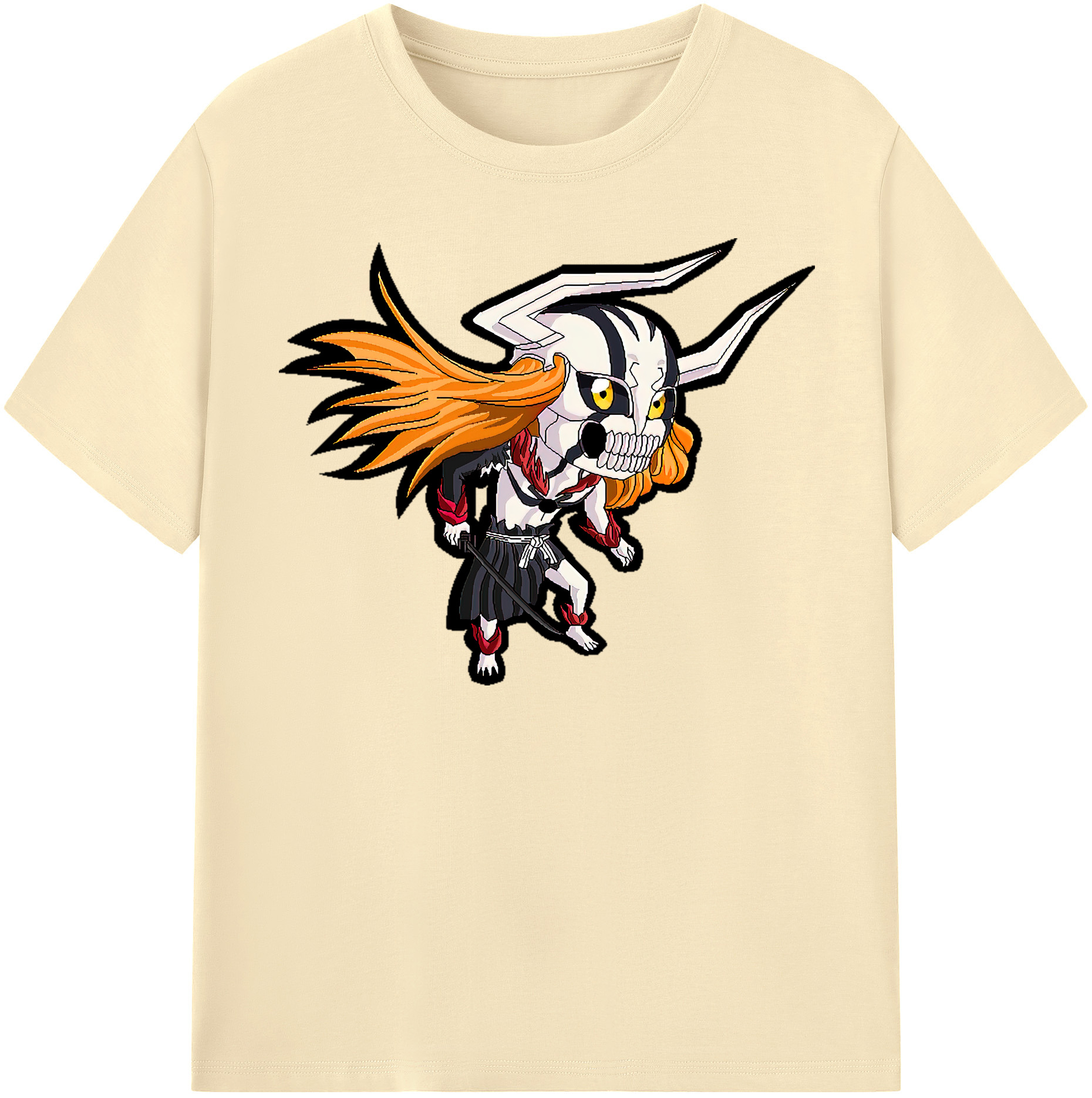 （画像用） ブリーチ 黒崎一護（くろさき いちご）BLEACH Kurosaki Ichigo 綿100％半袖Tシャツ（フロントプリント）