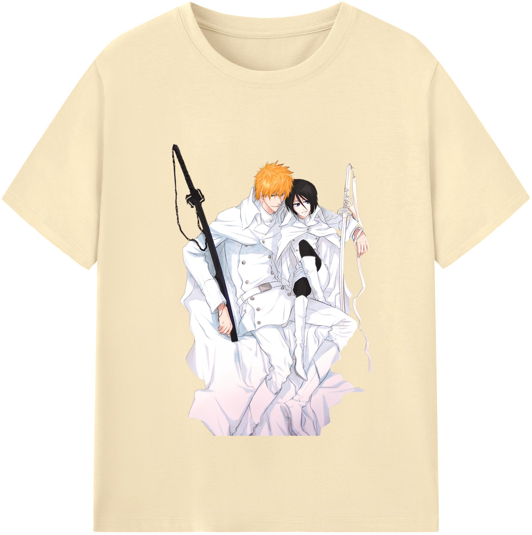 （画像用） ブリーチ 黒崎一護（くろさき いちご）BLEACH Kurosaki Ichigo 綿100％半袖Tシャツ（フロントプリント）