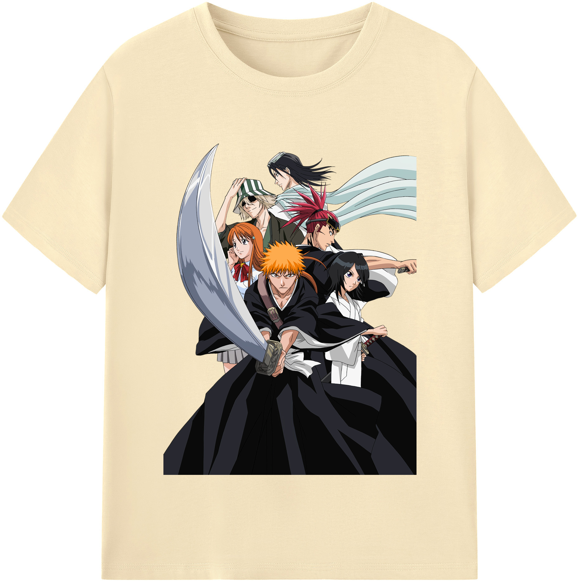 （画像用） ブリーチ 黒崎一護（くろさき いちご）BLEACH Kurosaki Ichigo 綿100％半袖Tシャツ（フロントプリント）