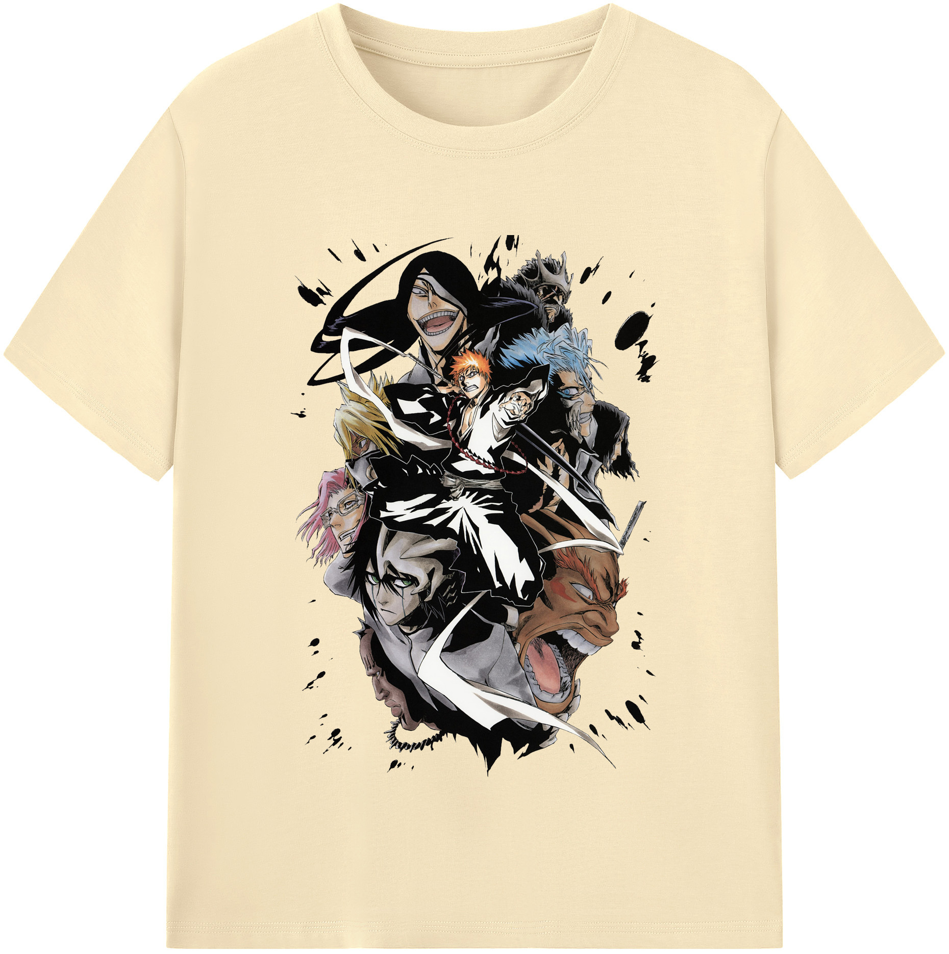 （画像用） ブリーチ 黒崎一護（くろさき いちご）BLEACH Kurosaki Ichigo 綿100％半袖Tシャツ（フロントプリント）