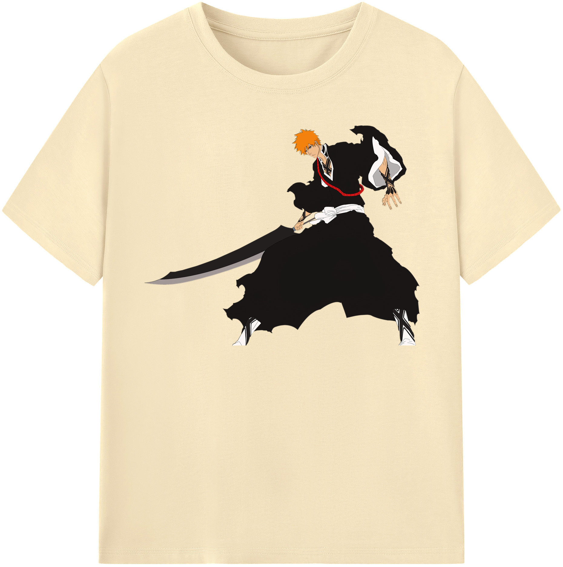 （画像用） ブリーチ 黒崎一護（くろさき いちご）BLEACH Kurosaki Ichigo 綿100％半袖Tシャツ（フロントプリント）