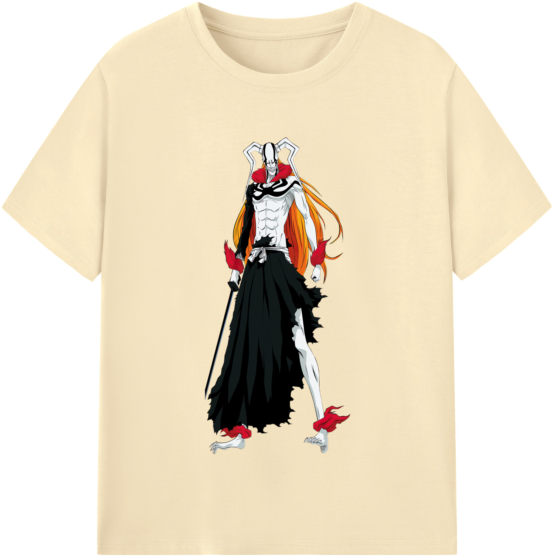 （画像用） ブリーチ 黒崎一護（くろさき いちご）BLEACH Kurosaki Ichigo 綿100％半袖Tシャツ（フロントプリント）
