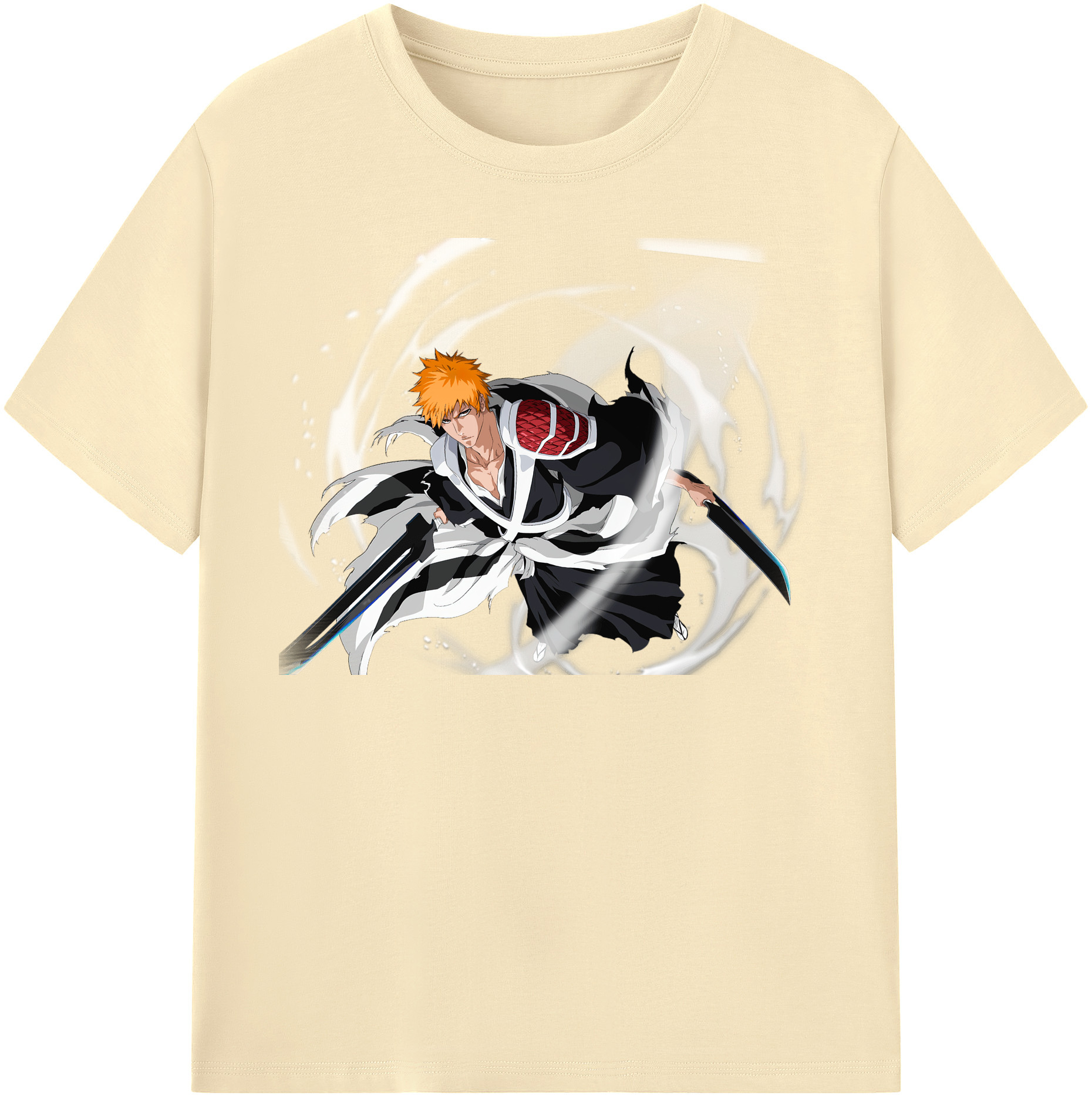 （画像用） ブリーチ 黒崎一護（くろさき いちご）BLEACH Kurosaki Ichigo 綿100％半袖Tシャツ（フロントプリント）