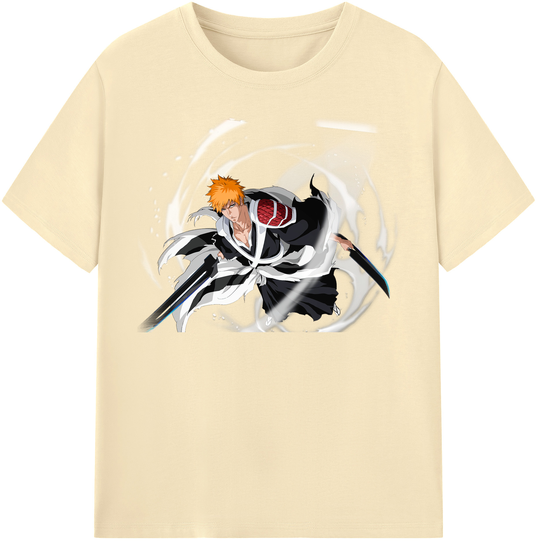 （画像用） ブリーチ 黒崎一護（くろさき いちご）BLEACH Kurosaki Ichigo 綿100％半袖Tシャツ（フロントプリント）